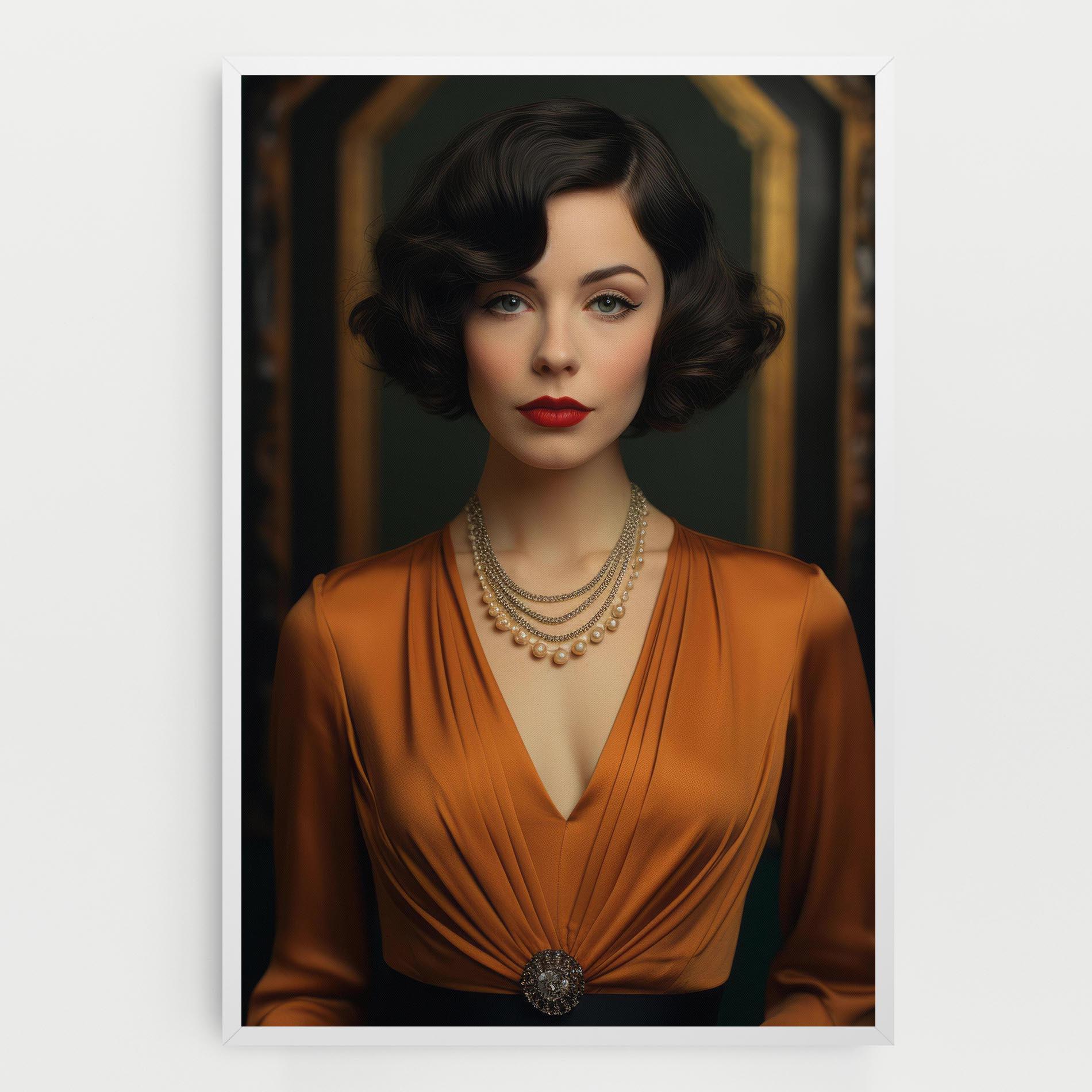 Leinwandbild Orange Blouse Pearls mockup 0