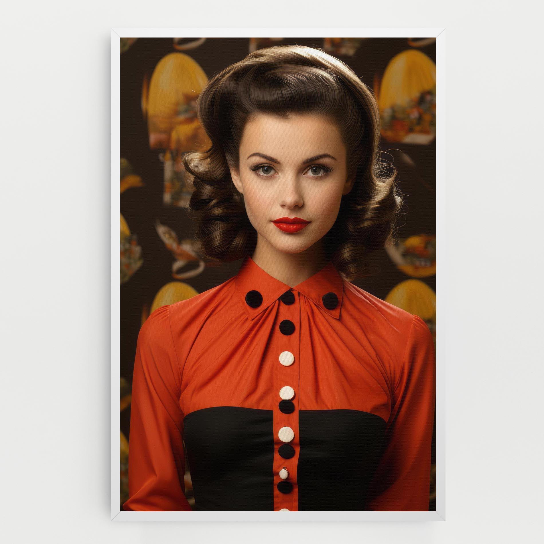 Leinwandbild Vintage Red Black mockup 0