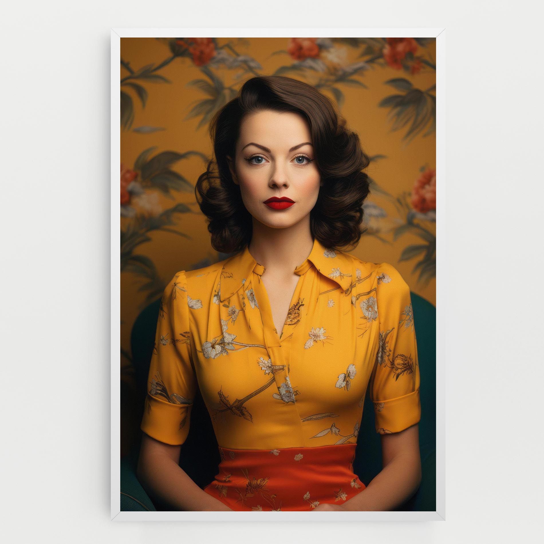 Yellow Red Dress mockup 0