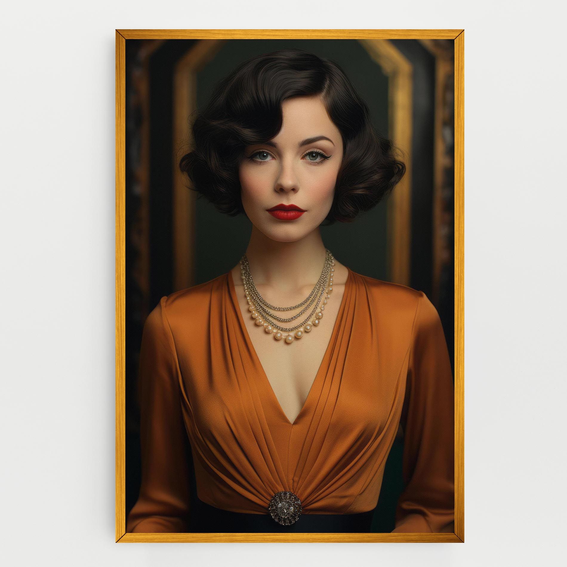 Orange Blouse Pearls mockup 0