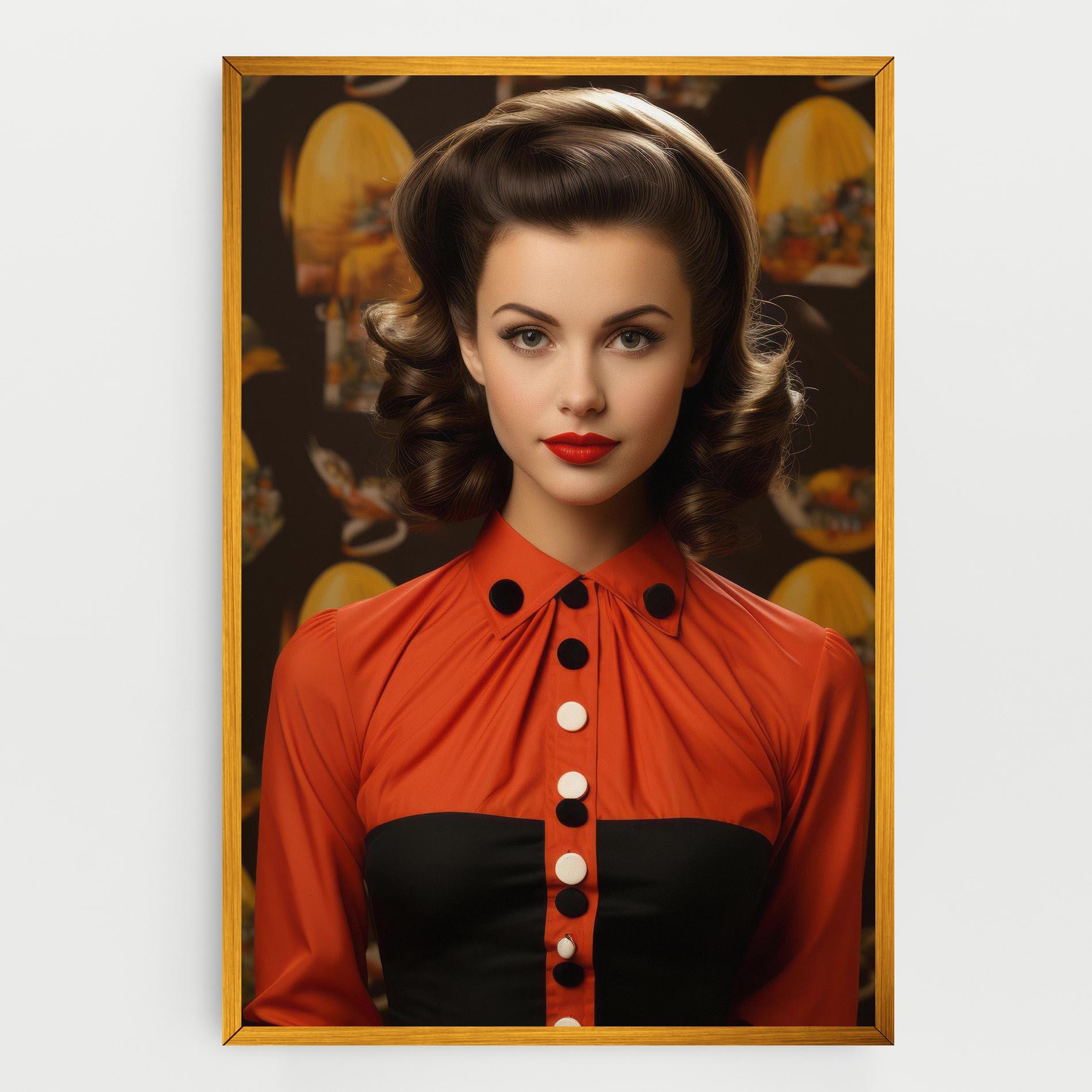 Leinwandbild Vintage Red Black mockup 0