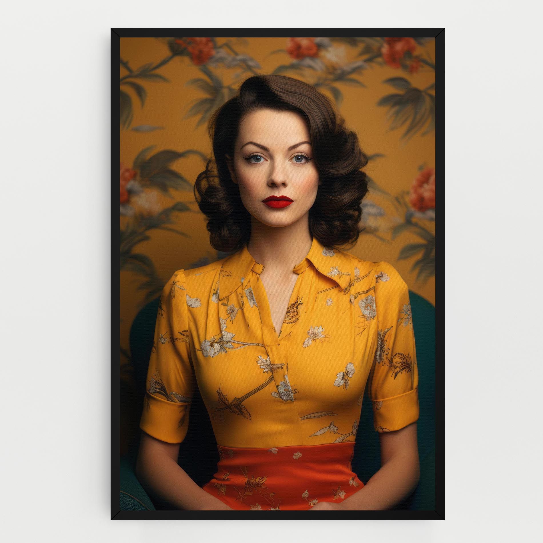 Yellow Red Dress mockup 0