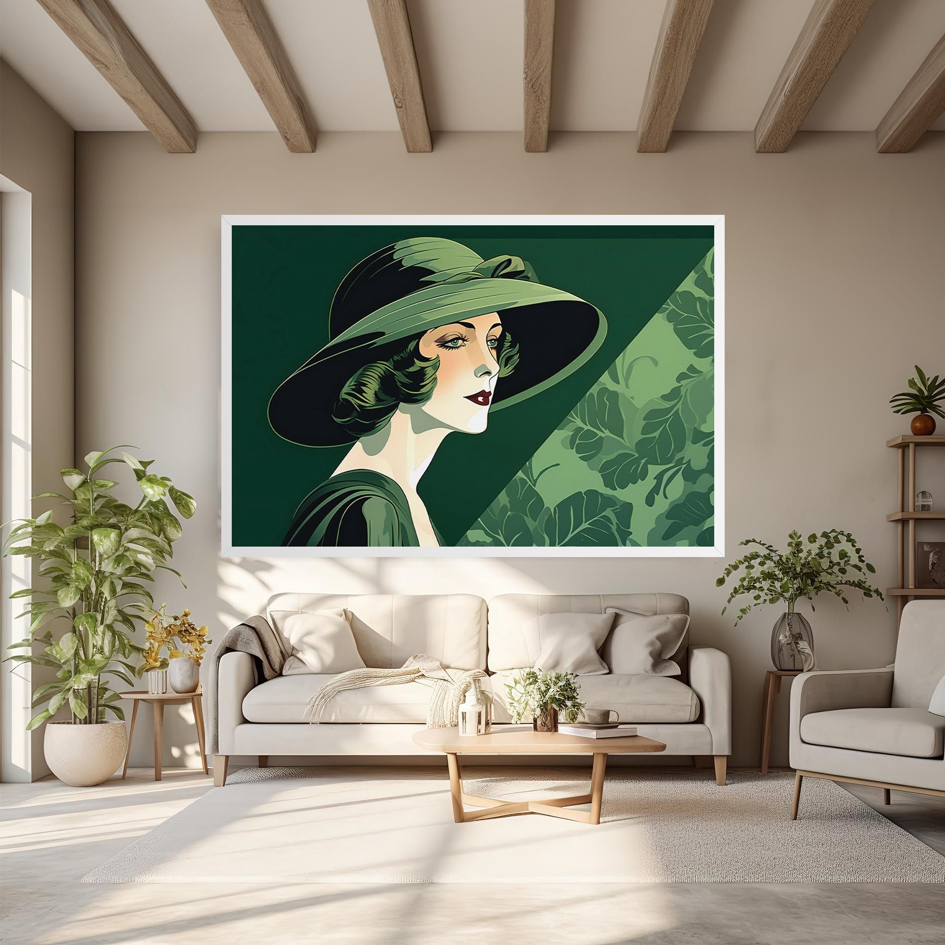 Green Woman Painting mockup 6
