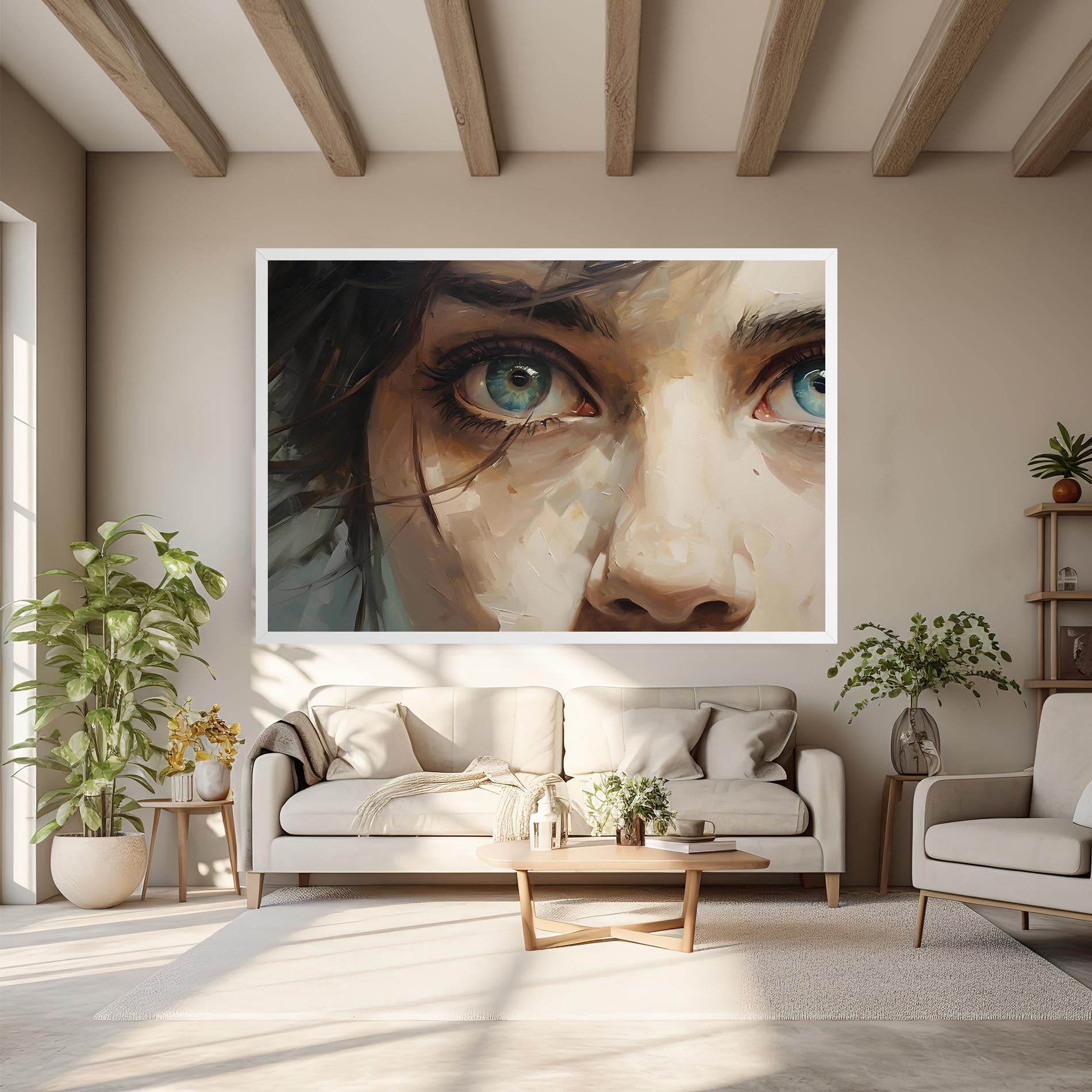 Leinwandbild Vintage Blue Eyes Art mockup 6