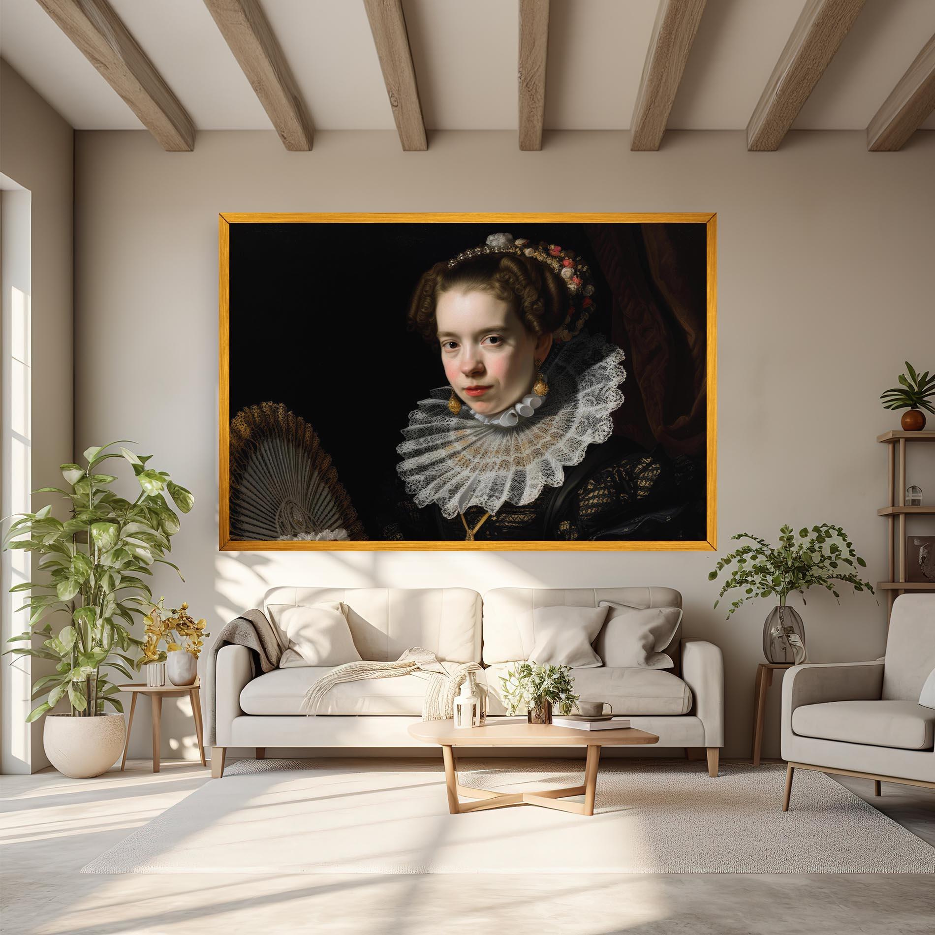 Leinwandbild Baroque Lady Portrait mockup 6
