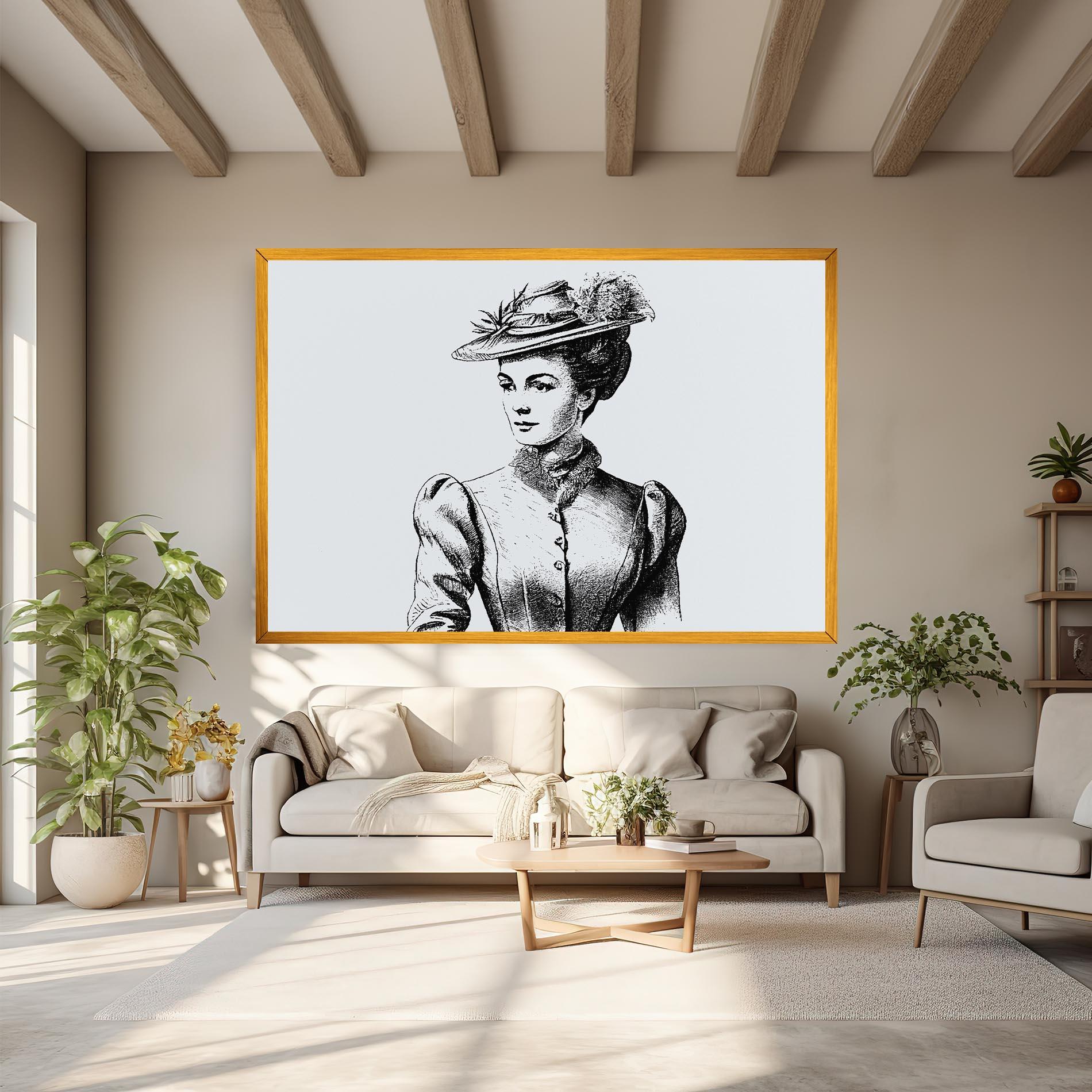 Leinwandbild Noble Lady Hat mockup 6