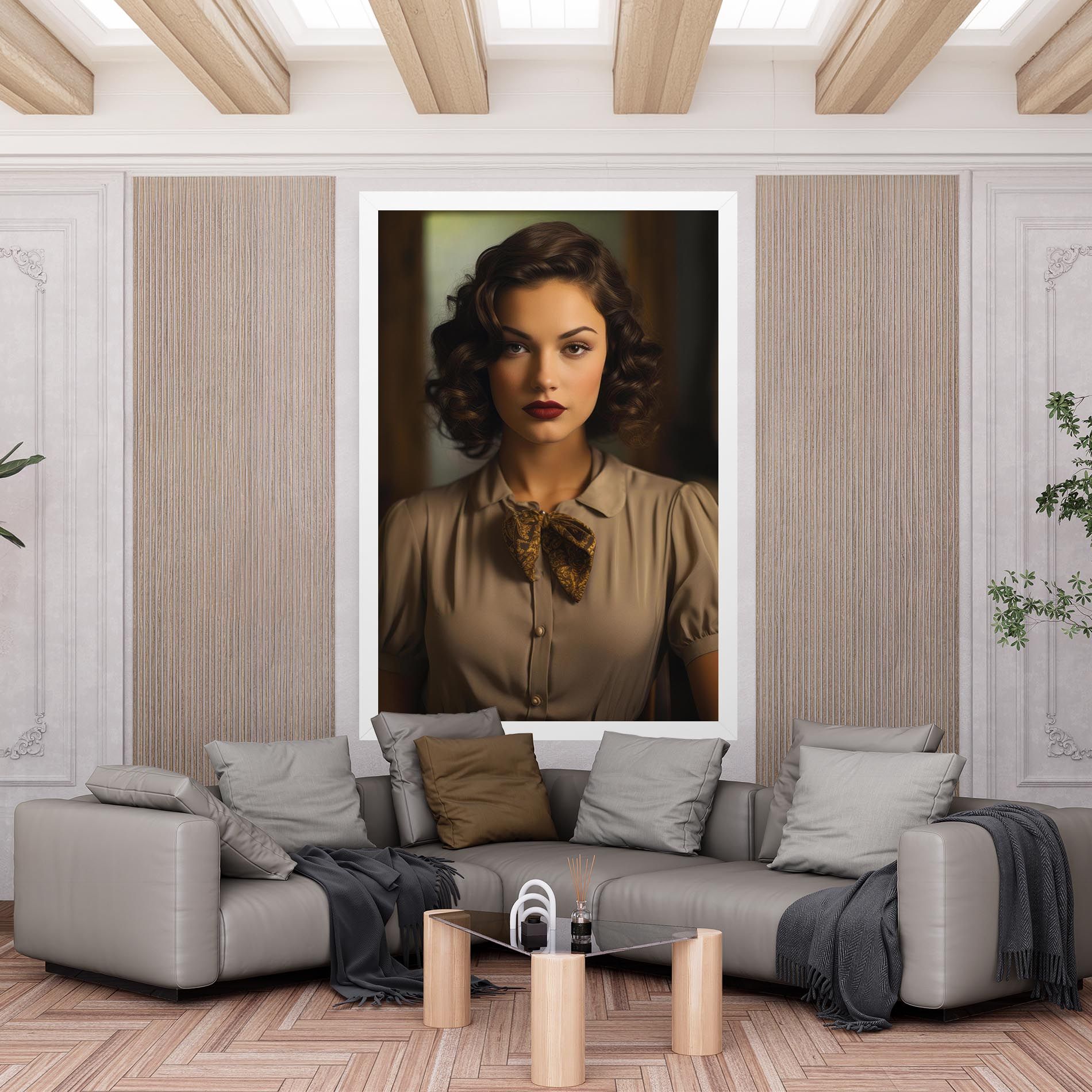 Beige Vintage Blouse mockup 6