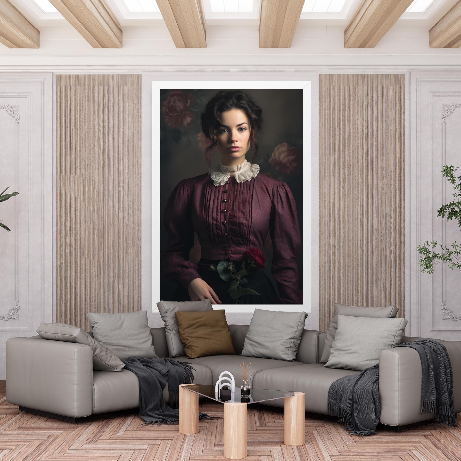 Leinwandbild Holding Vintage Rose mockup 6