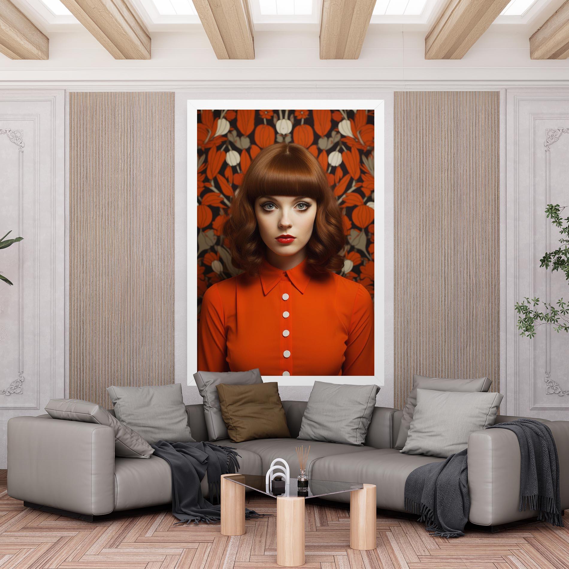 Leinwandbild Orange Blouse Woman mockup 6