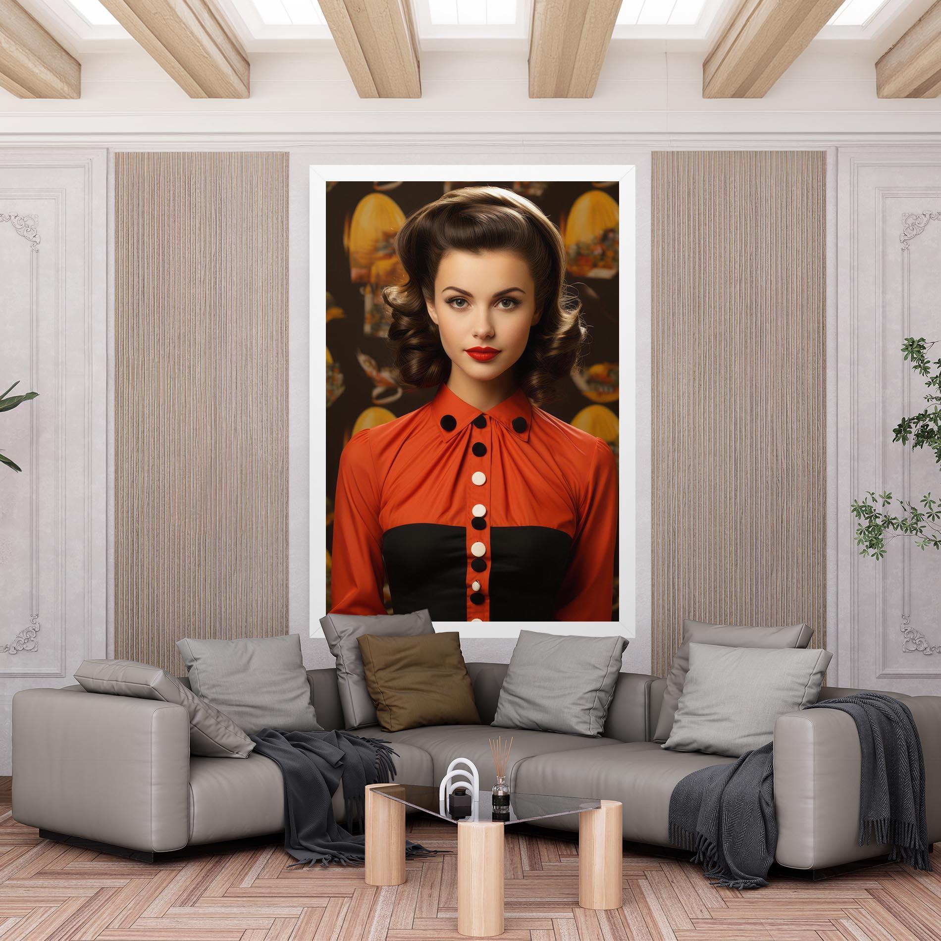 Leinwandbild Vintage Red Black mockup 6