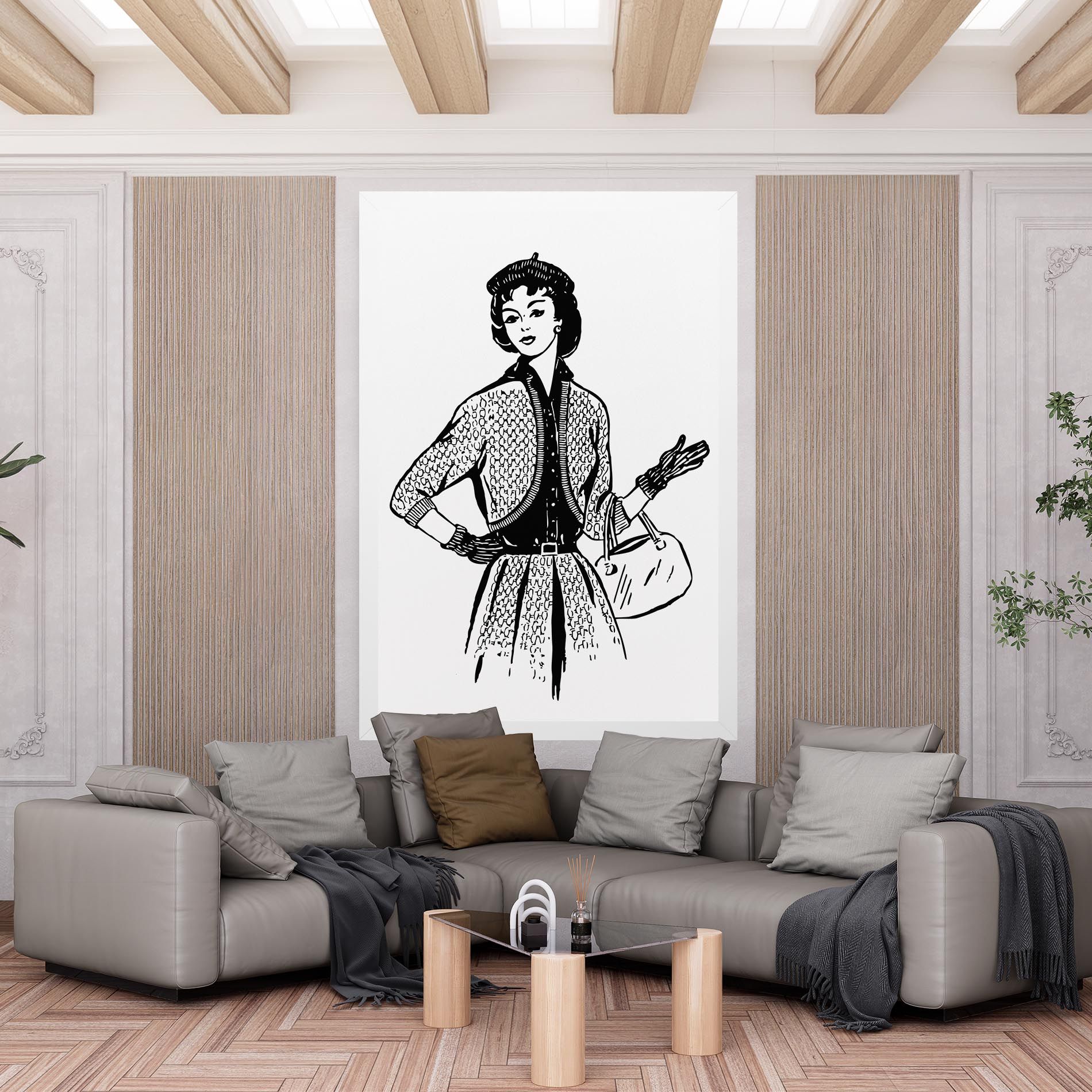 Vintage Woman Line mockup 6