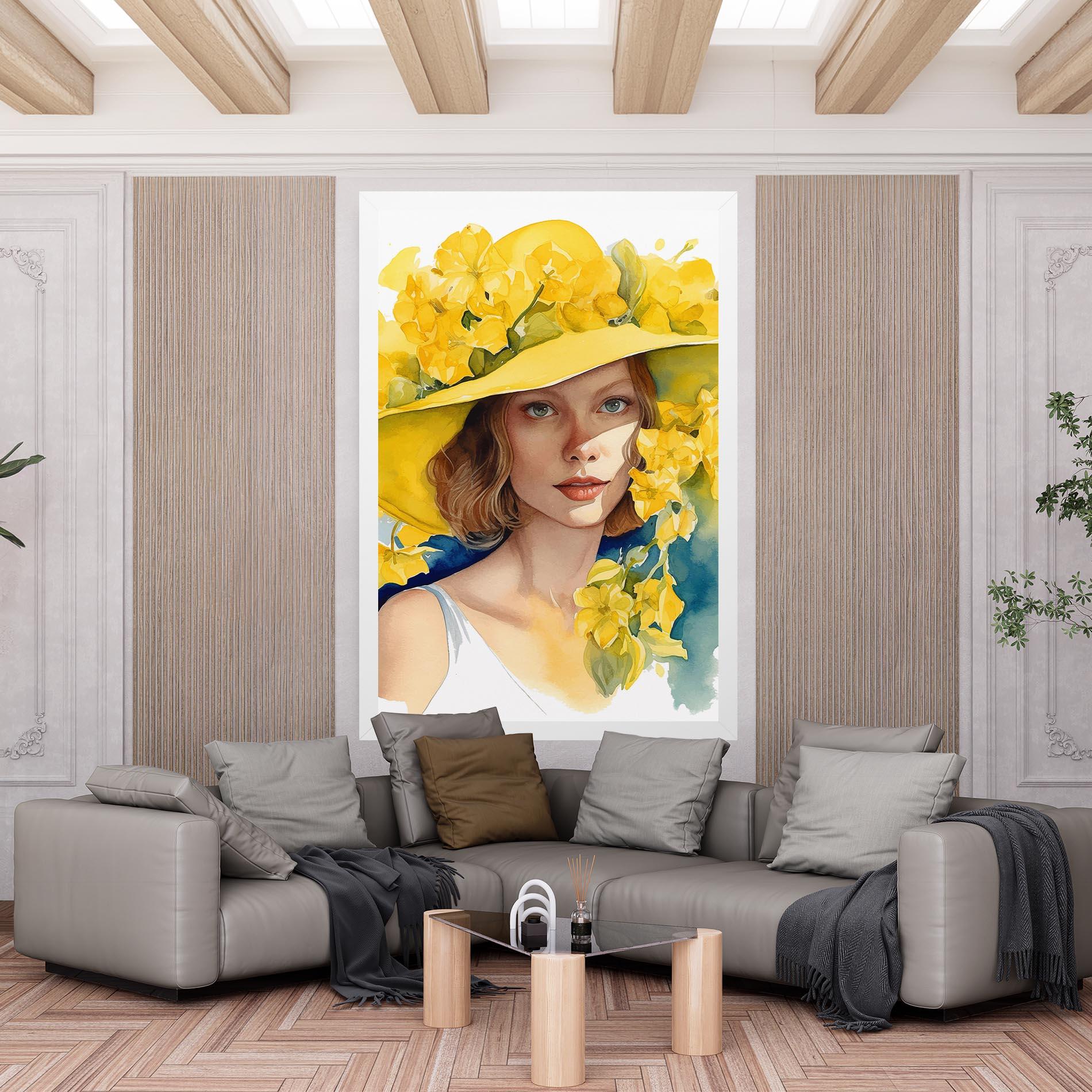 Leinwandbild Yellow Hat Flowers mockup 6