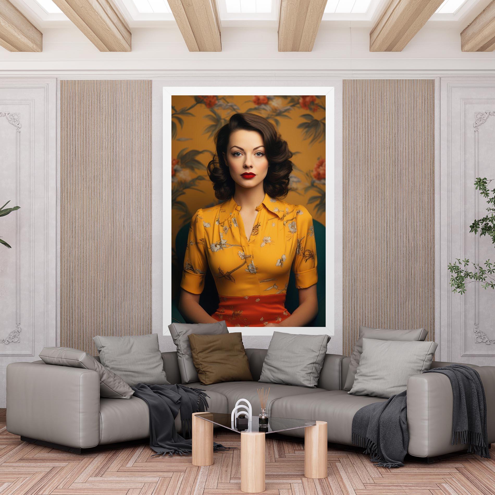 Leinwandbild Yellow Red Dress mockup 6