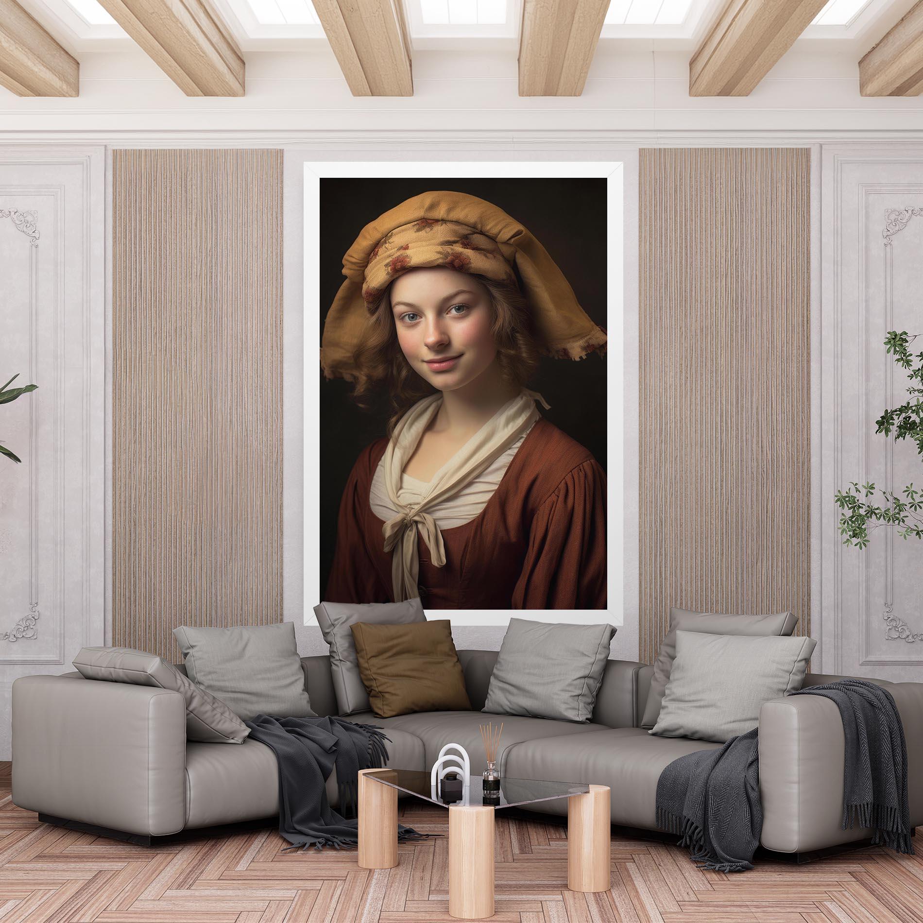 Leinwandbild Young Vintage Woman mockup 6