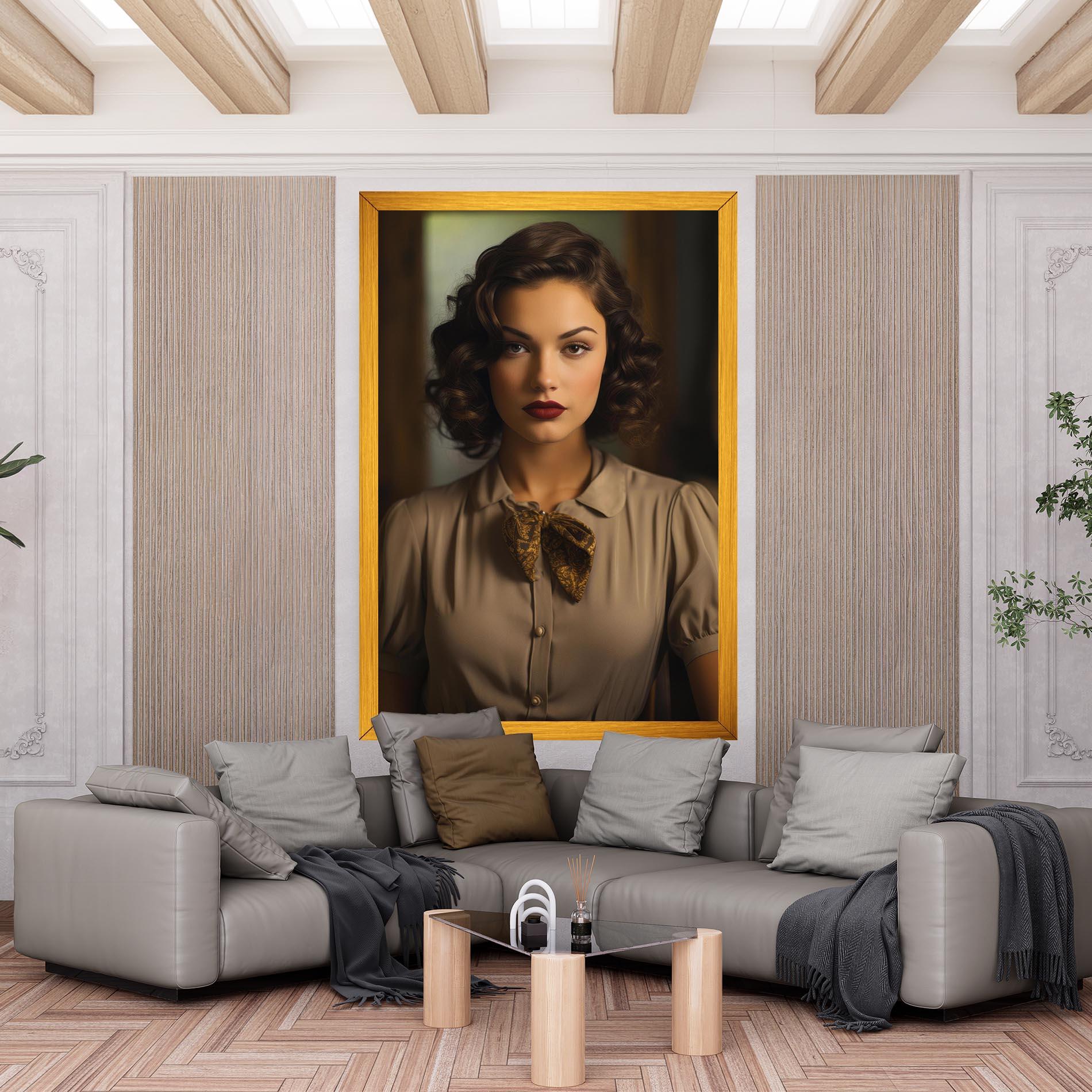 Leinwandbild Beige Vintage Blouse mockup 6