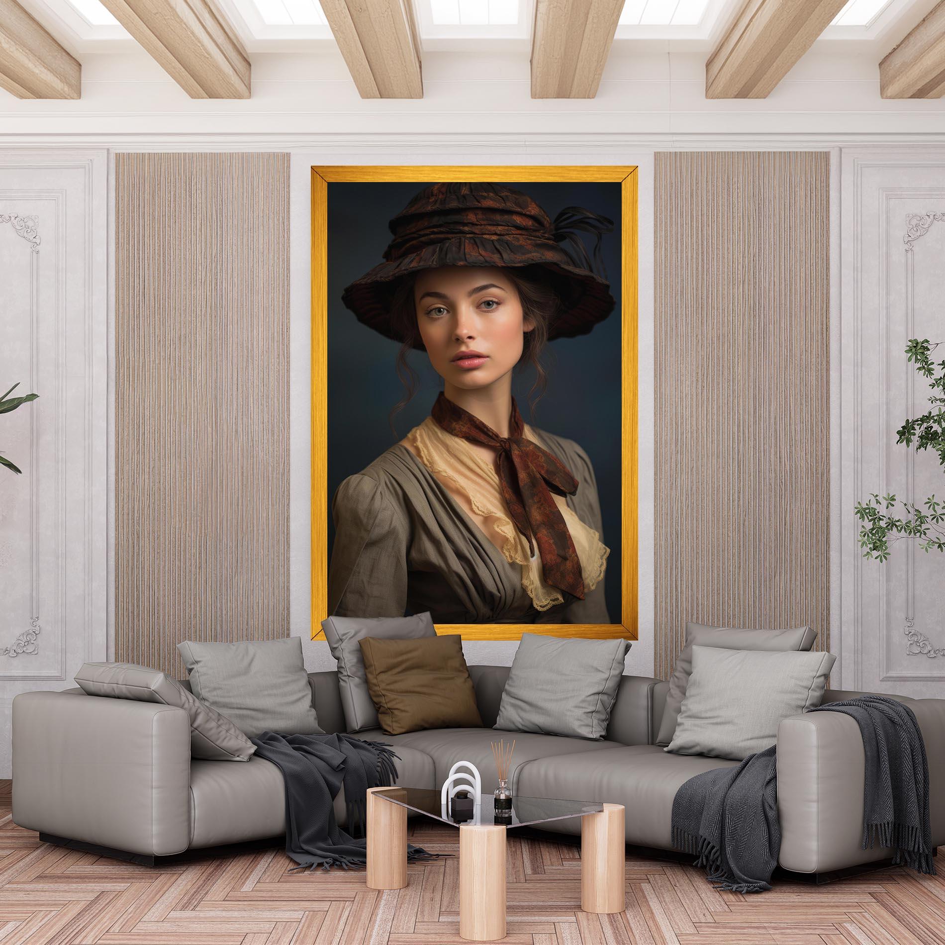 Leinwandbild Brown Vintage Hat mockup 6