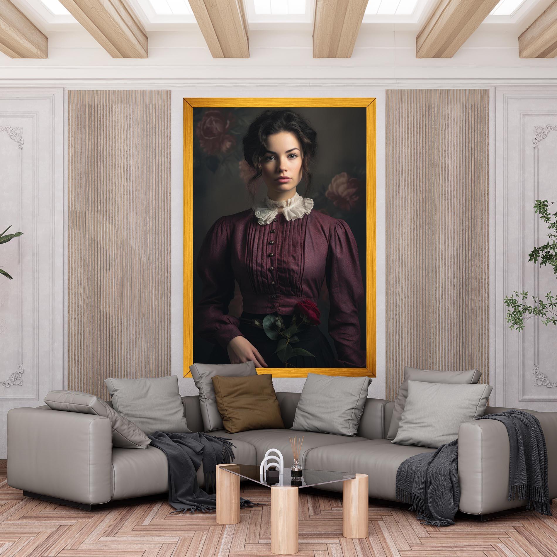 Leinwandbild Holding Vintage Rose mockup 6