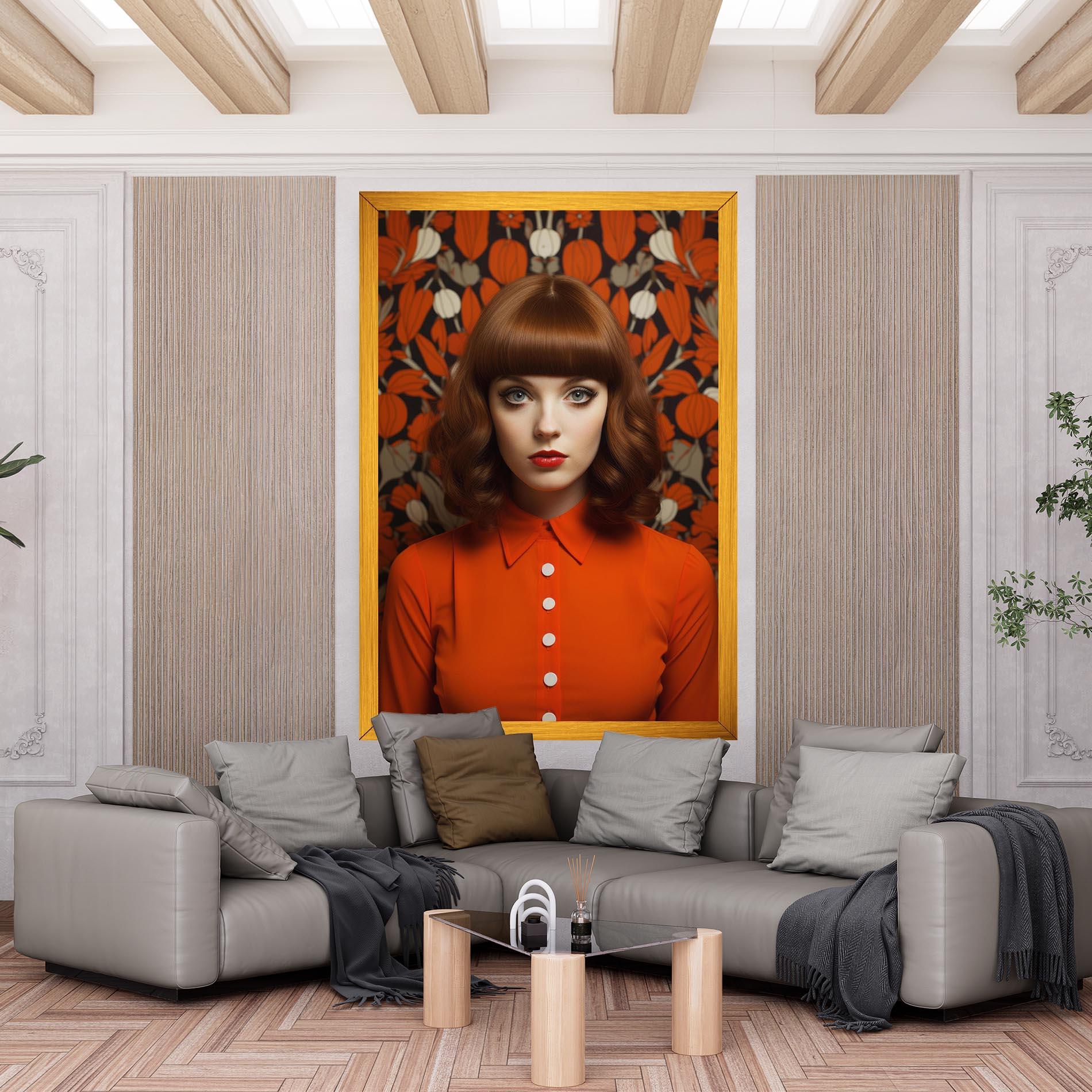 Leinwandbild Orange Blouse Woman mockup 6