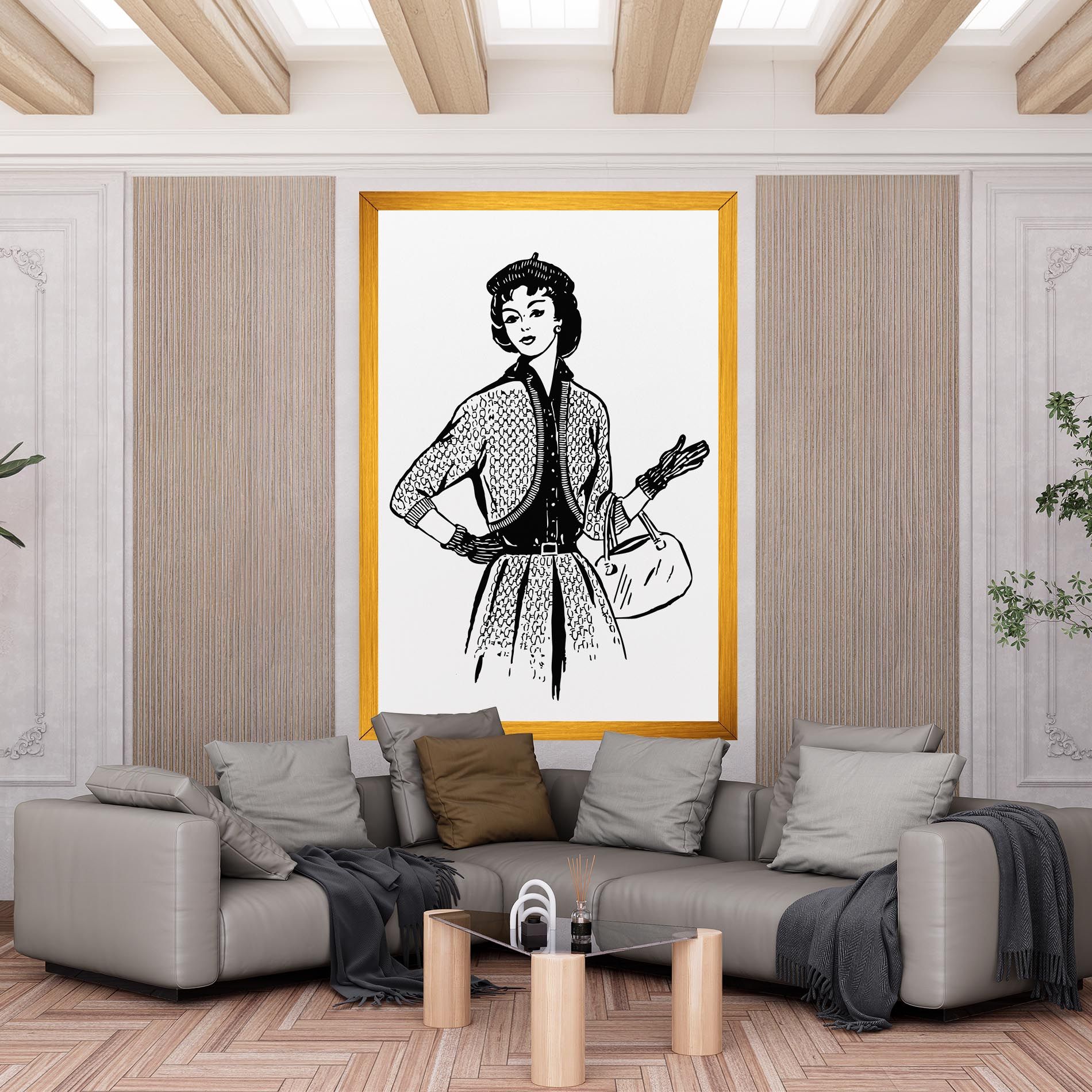 Vintage Woman Line mockup 6