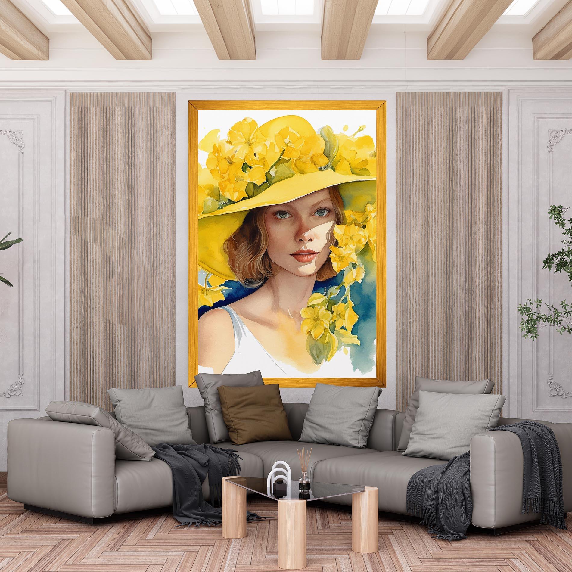 Leinwandbild Yellow Hat Flowers mockup 6