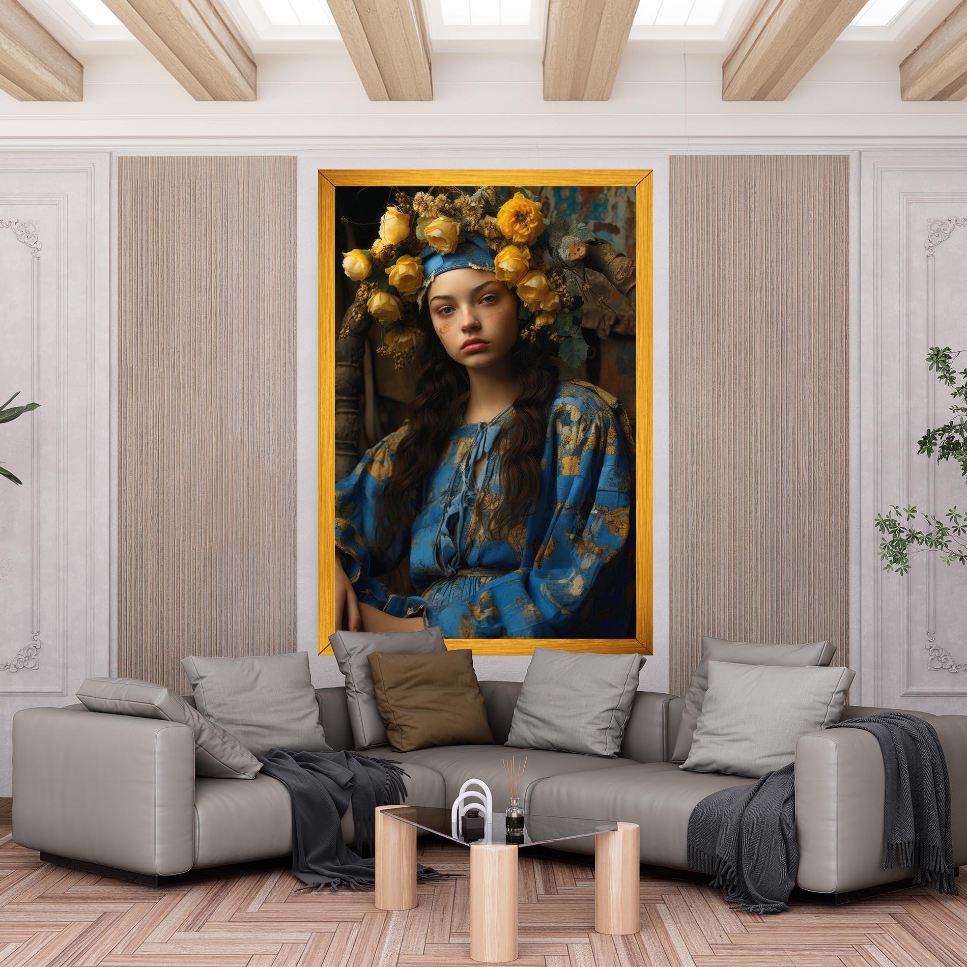 Leinwandbild Yellow Rose Dress mockup 6