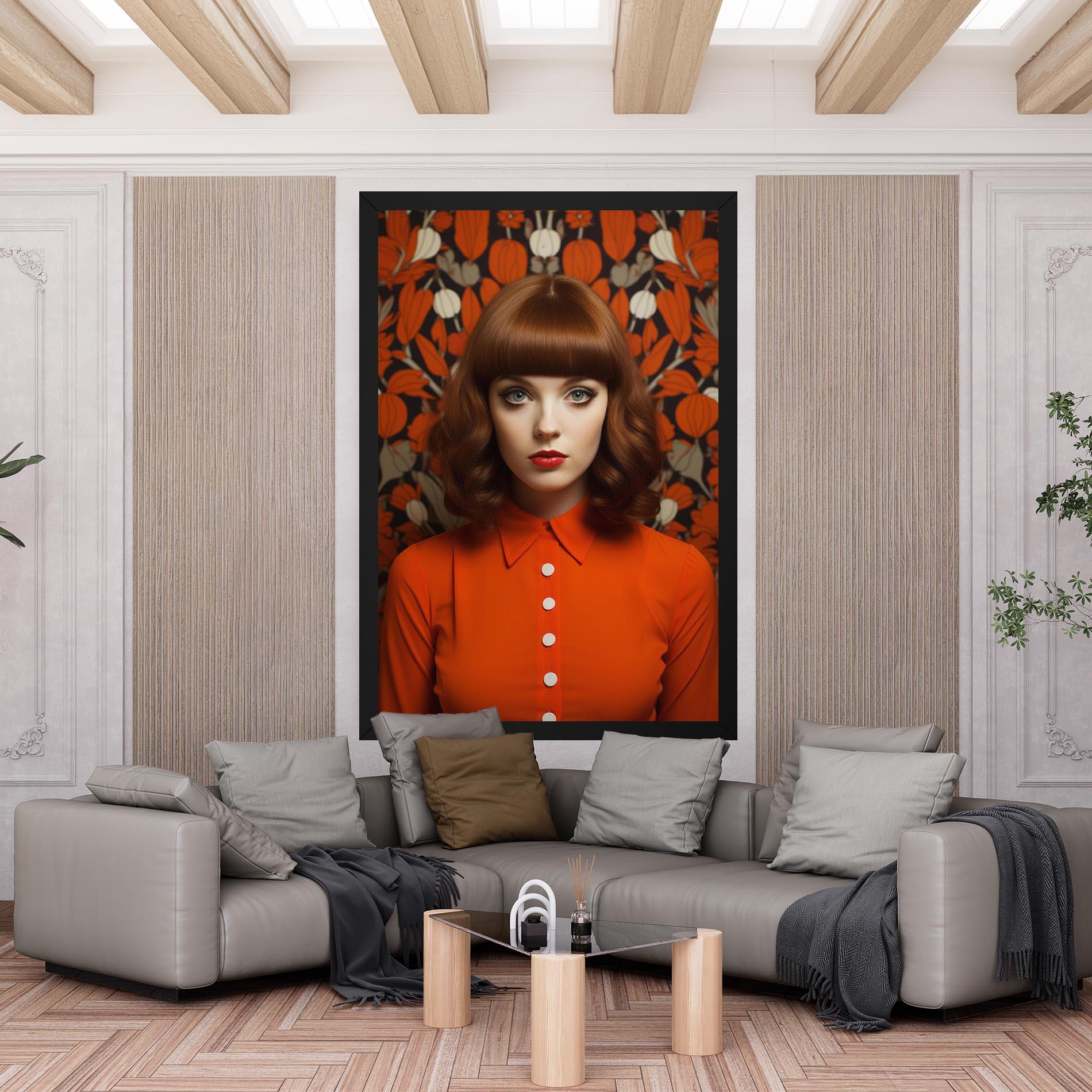 Leinwandbild Orange Blouse Woman mockup 6