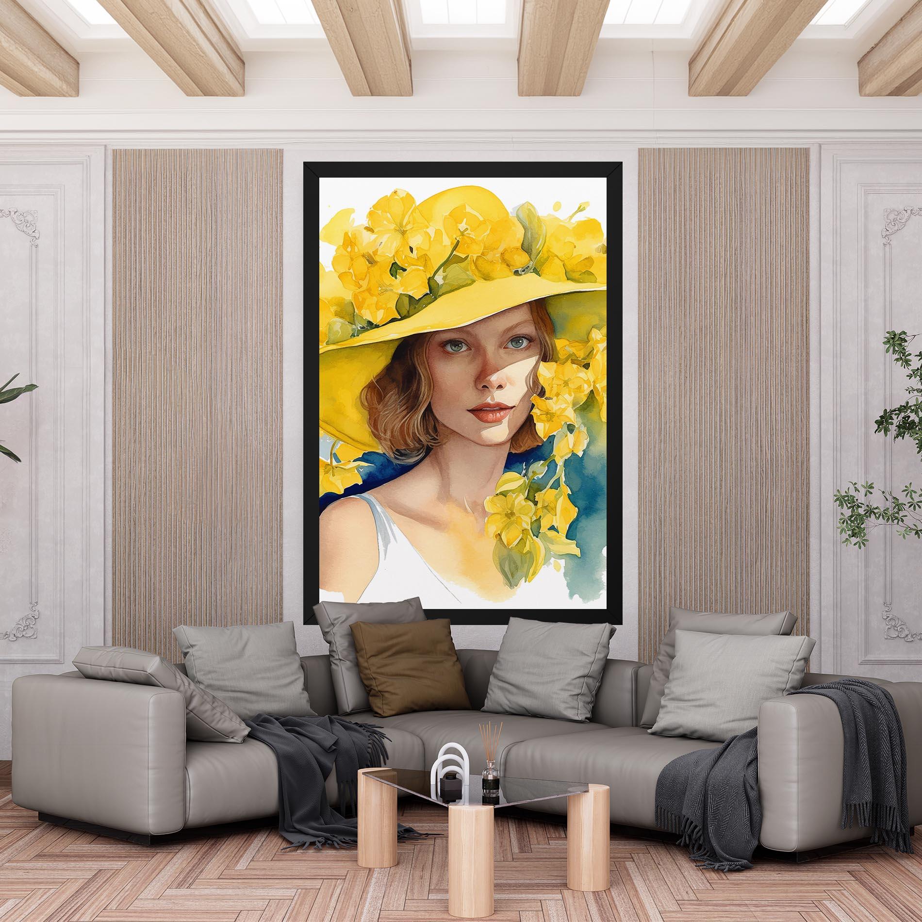 Leinwandbild Yellow Hat Flowers mockup 6