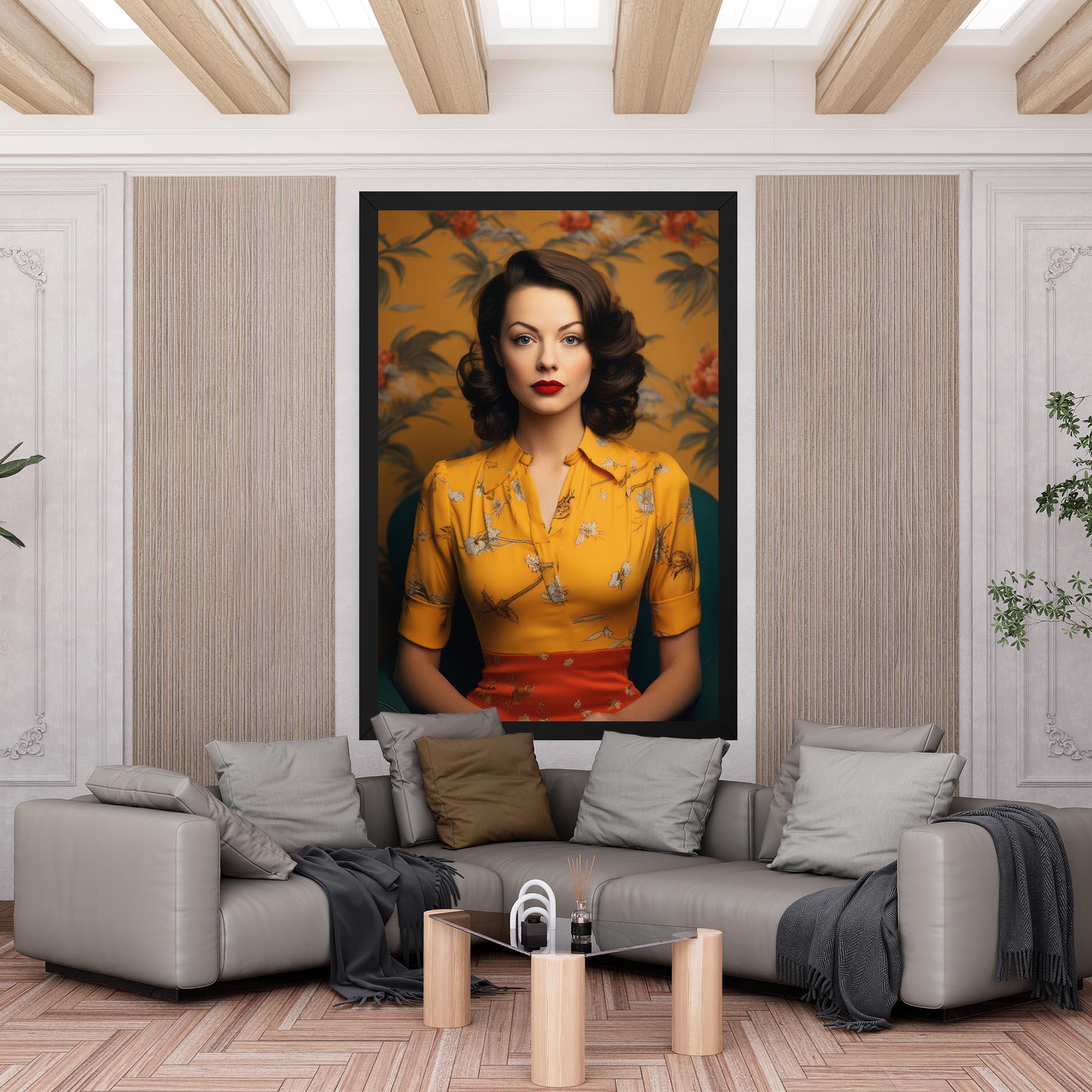 Leinwandbild Yellow Red Dress mockup 6