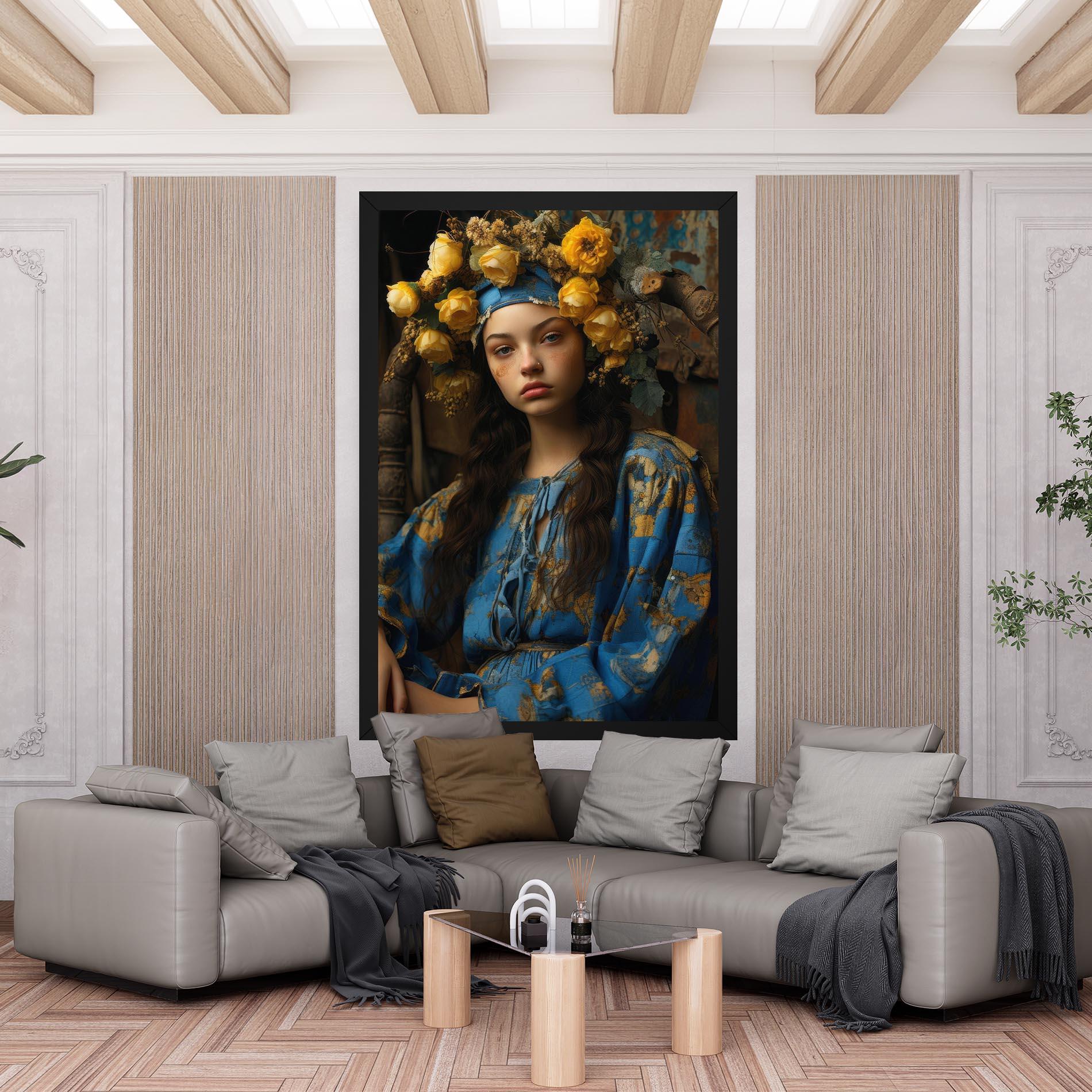 Leinwandbild Yellow Rose Dress mockup 6