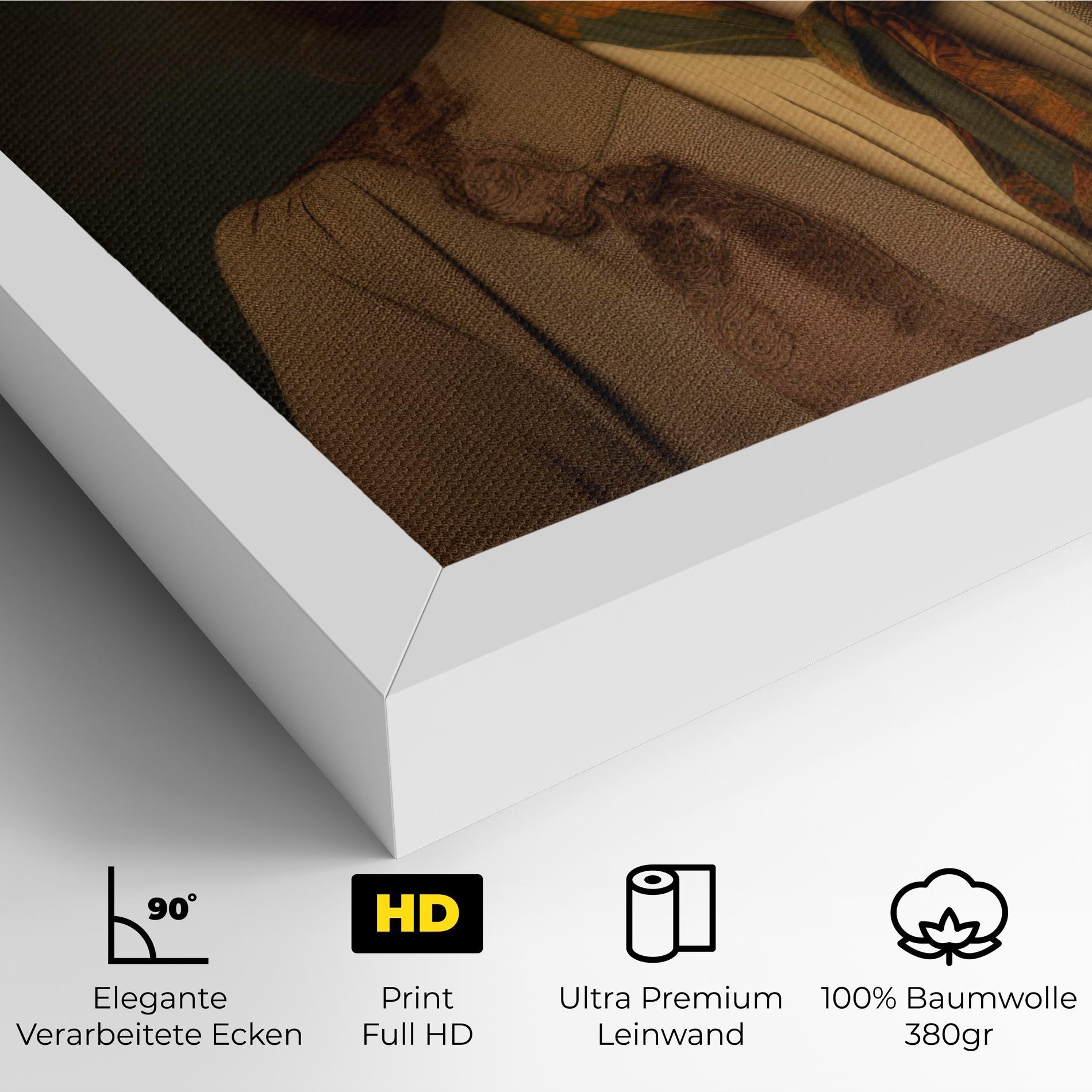 Leinwandbild Cream Vintage Hat mockup 4