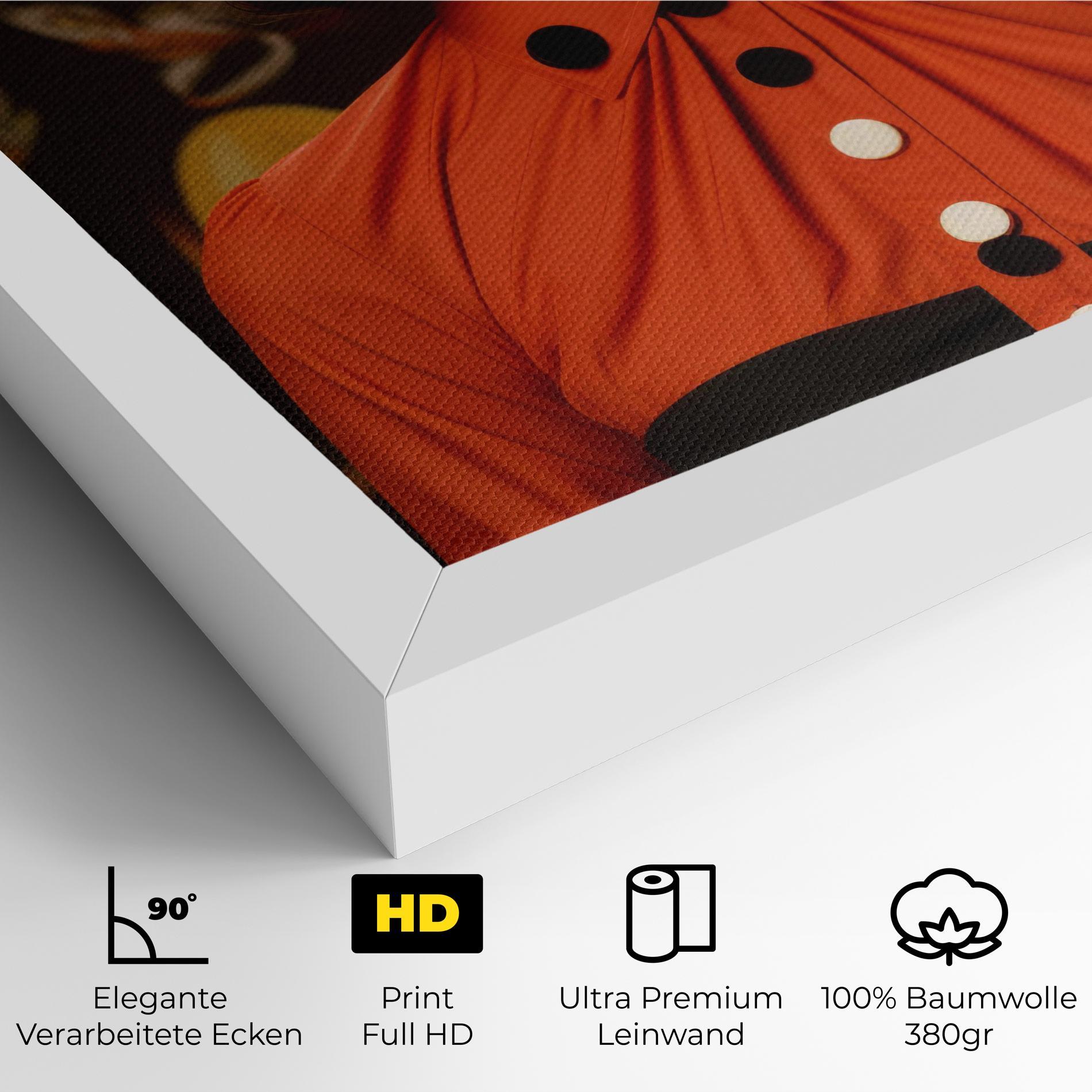 Leinwandbild Vintage Red Black mockup 4