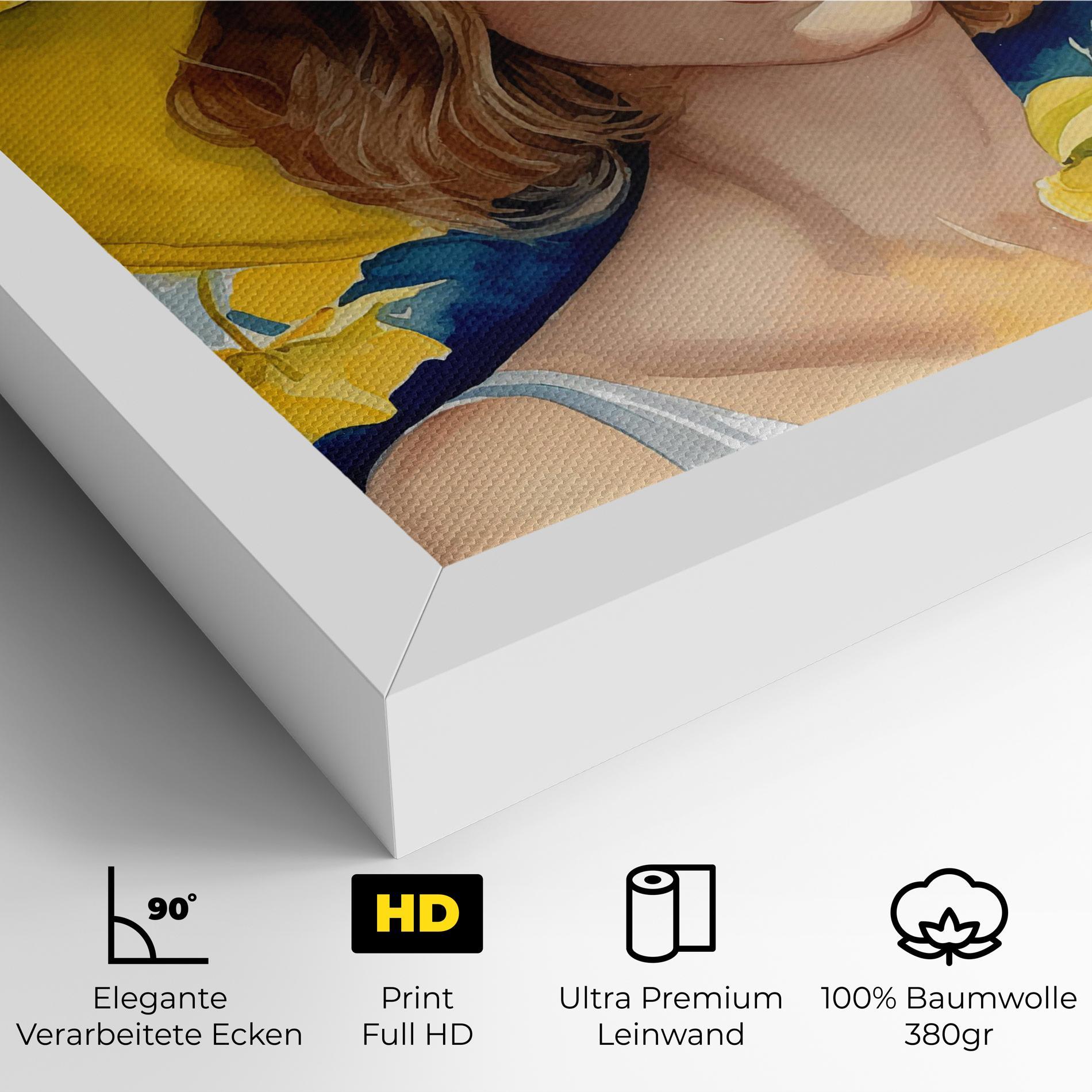 Leinwandbild Yellow Hat Flowers mockup 4