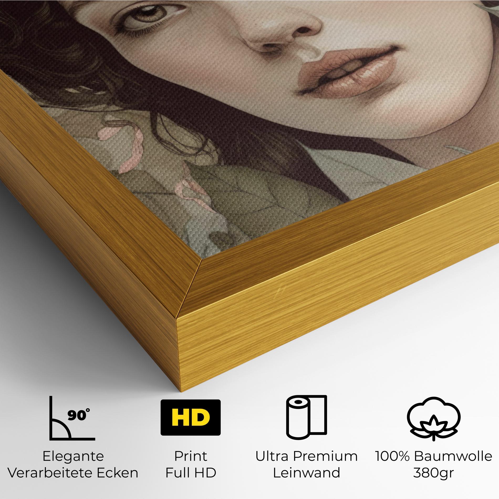 Leinwandbild Beautiful Vintage Portrait mockup 4