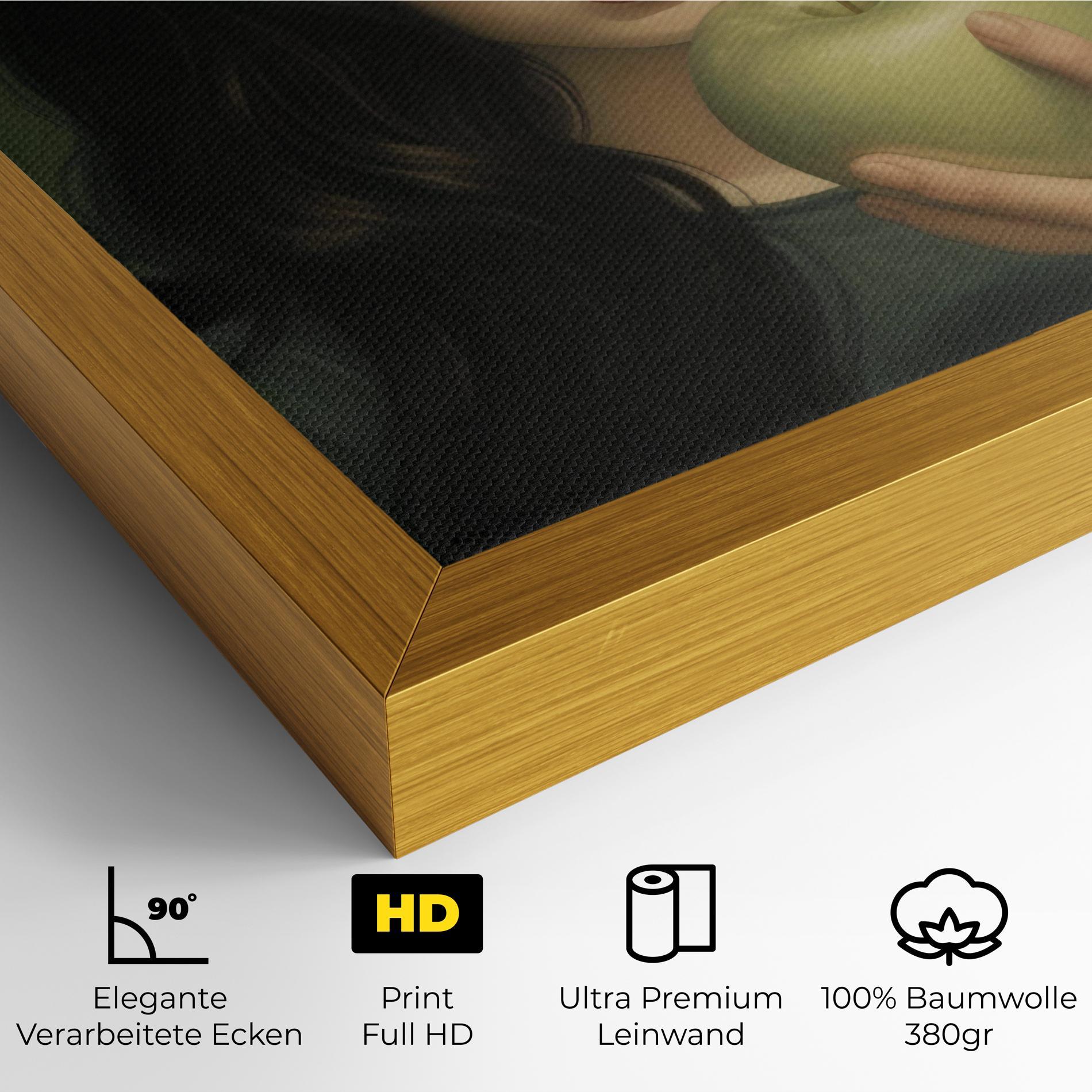 Leinwandbild Green Apple Painting mockup 4