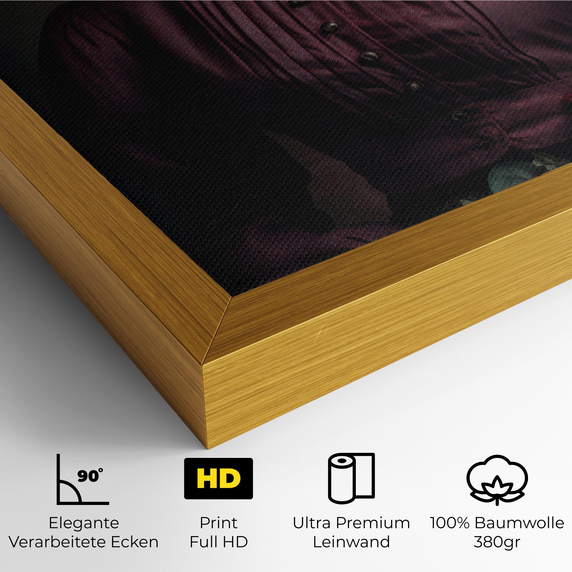 Leinwandbild Holding Vintage Rose mockup 4