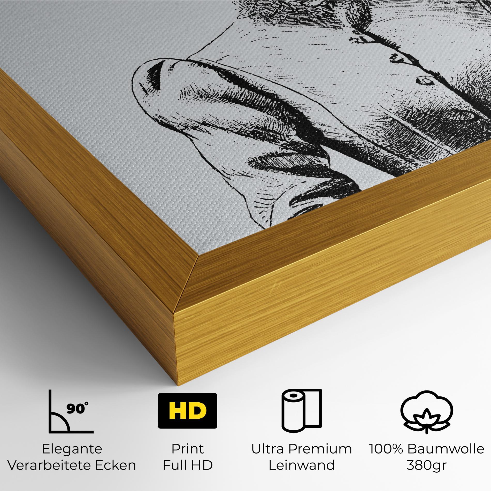 Leinwandbild Noble Lady Hat mockup 4