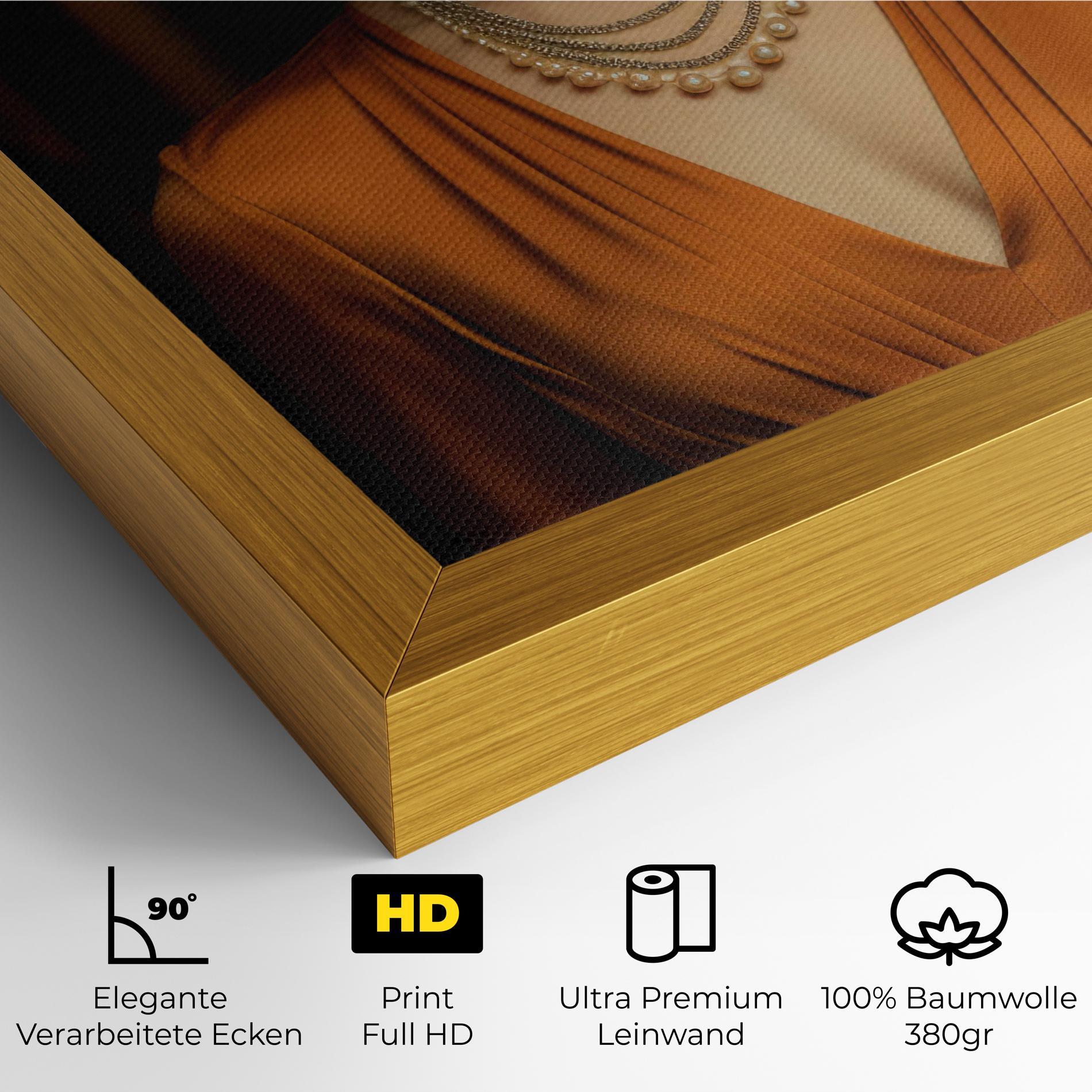 Leinwandbild Orange Blouse Pearls mockup 4