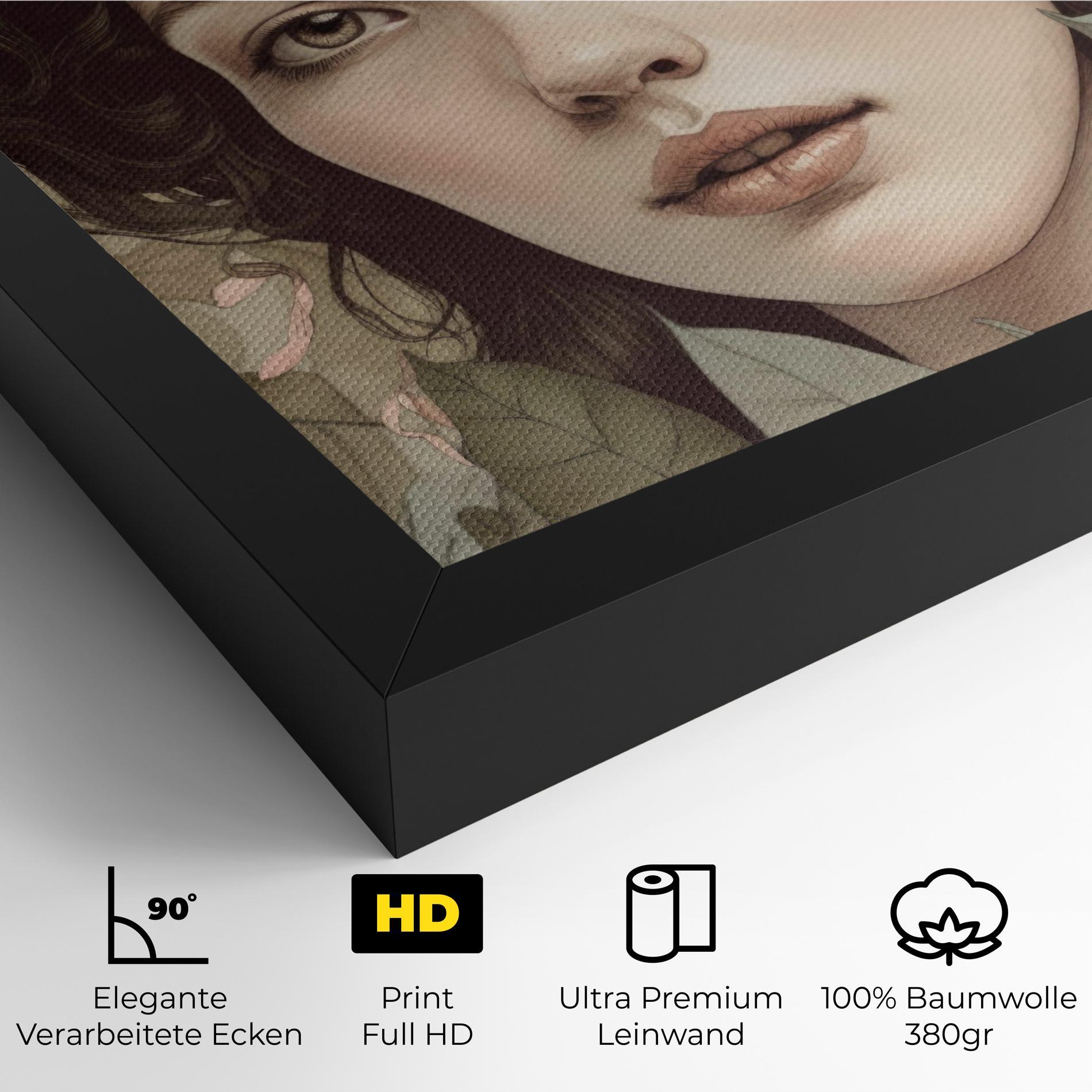 Leinwandbild Beautiful Vintage Portrait mockup 4