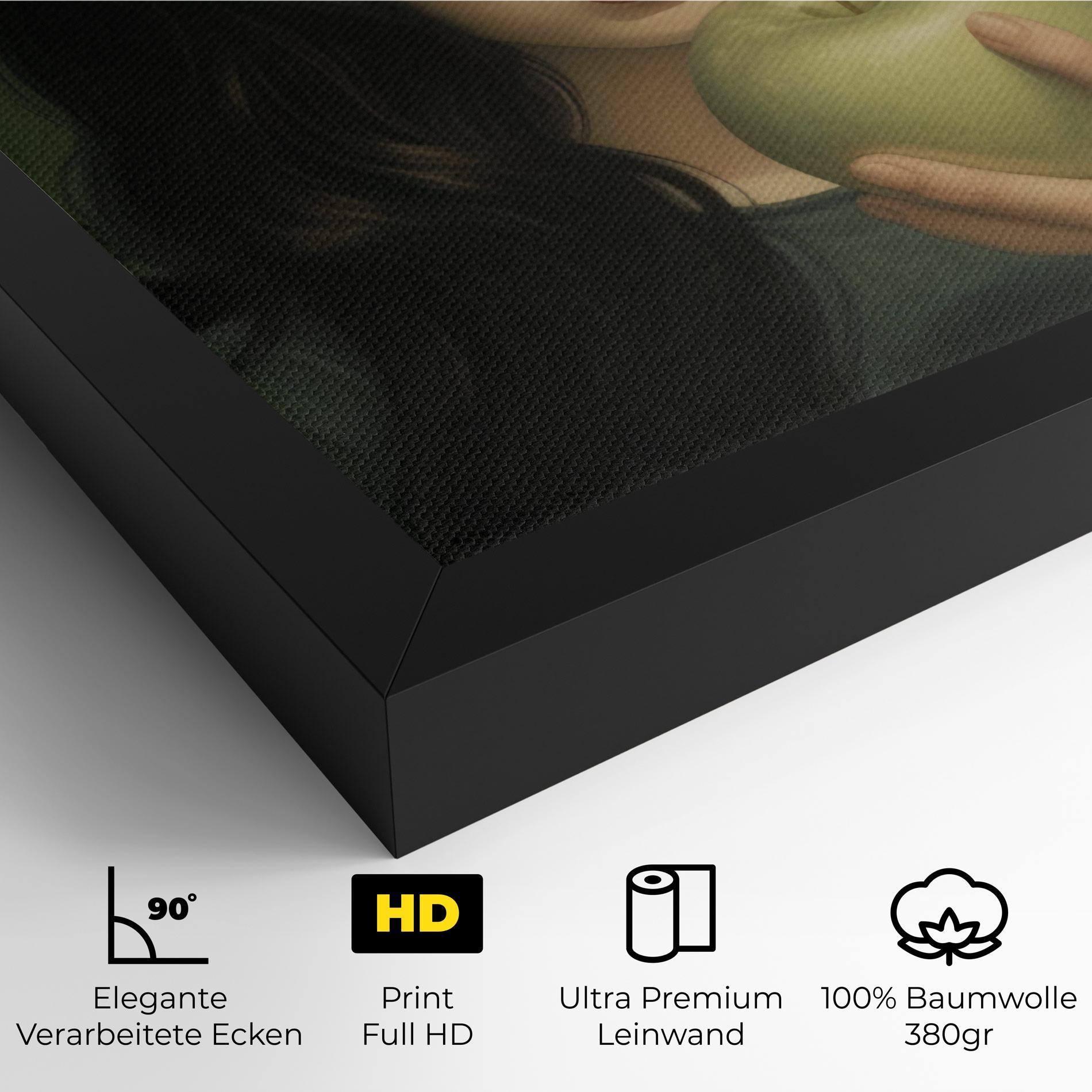 Leinwandbild Green Apple Painting mockup 4