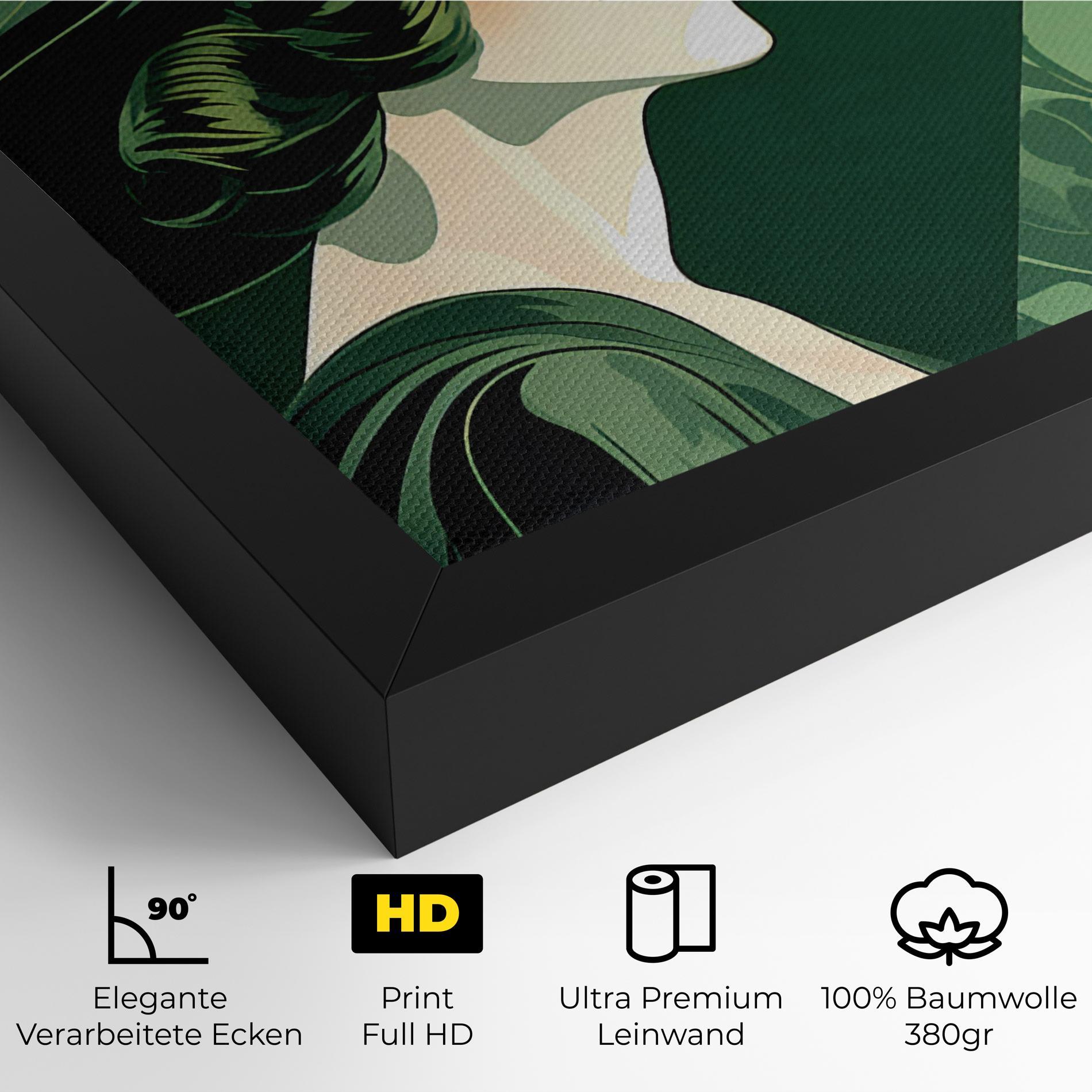 Leinwandbild Green Woman Painting mockup 4