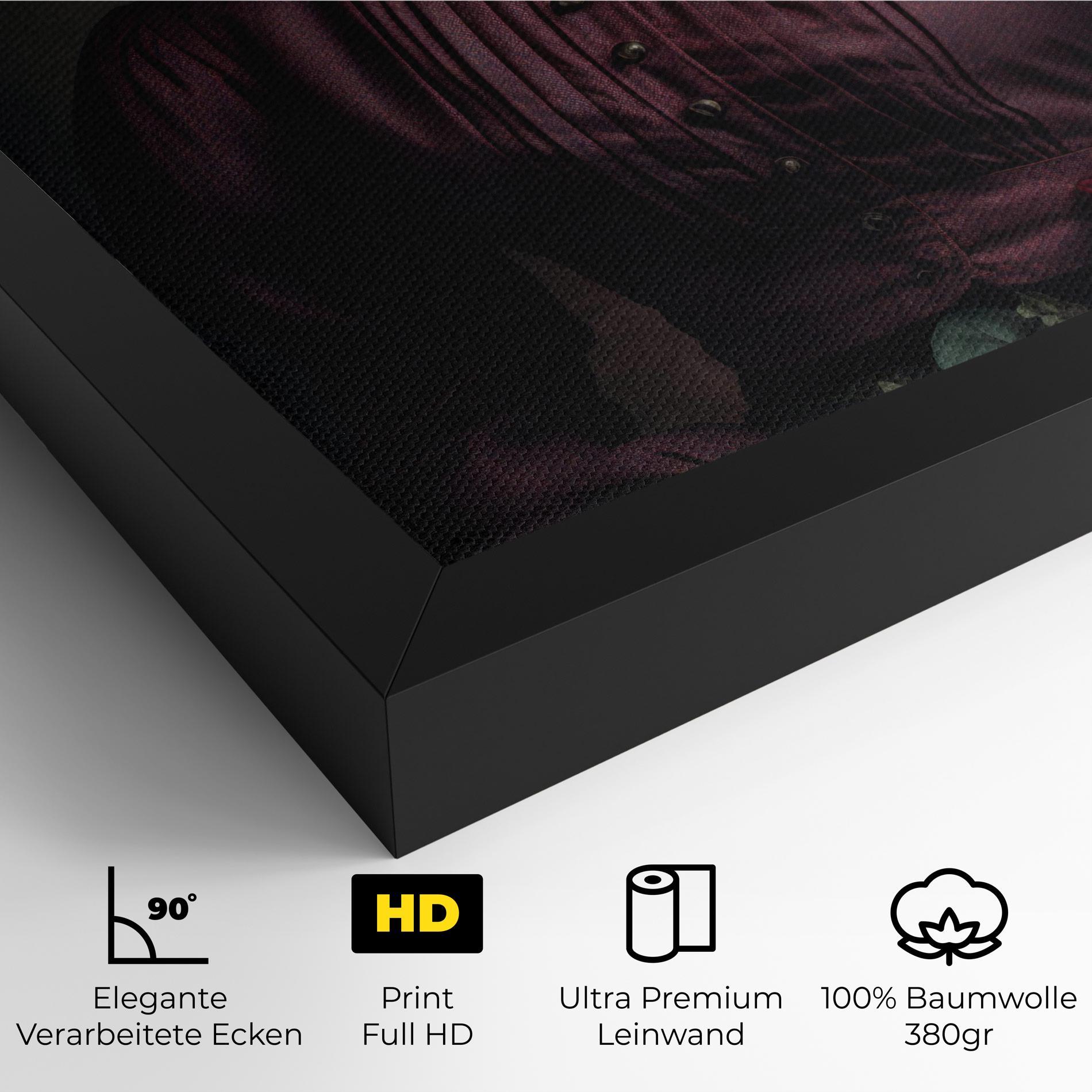 Leinwandbild Holding Vintage Rose mockup 4