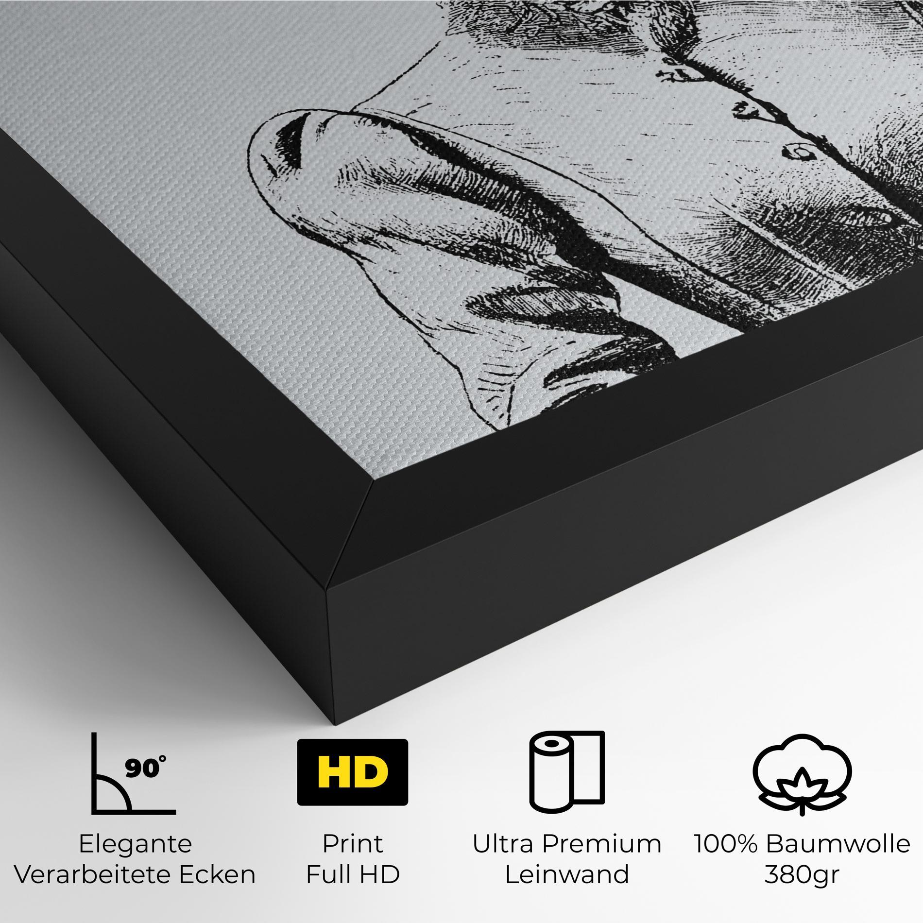 Leinwandbild Noble Lady Hat mockup 4