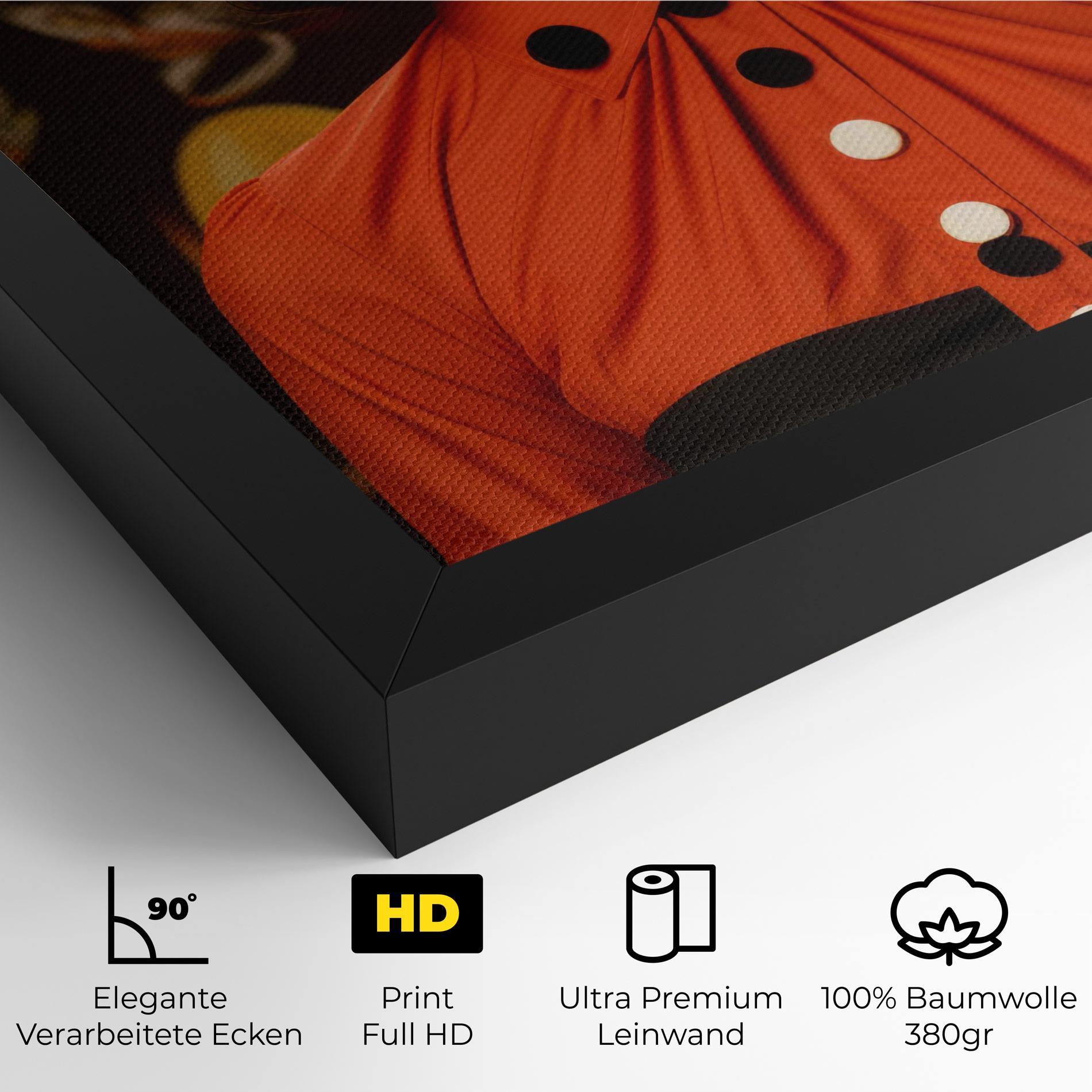 Leinwandbild Vintage Red Black mockup 4