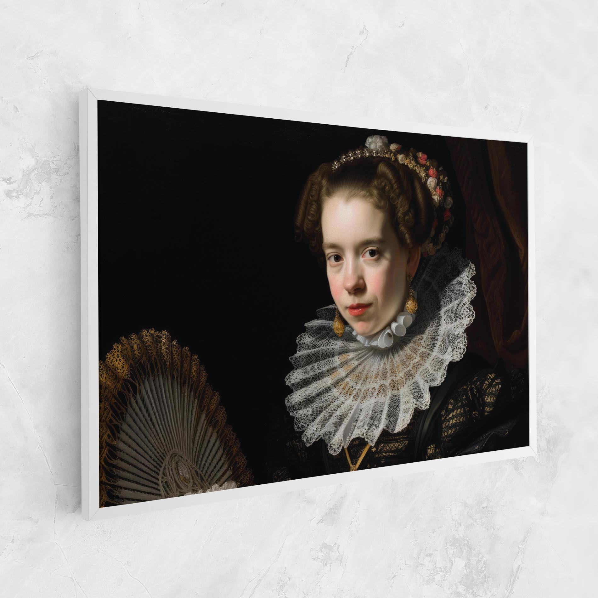 Leinwandbild Baroque Lady Portrait mockup 1