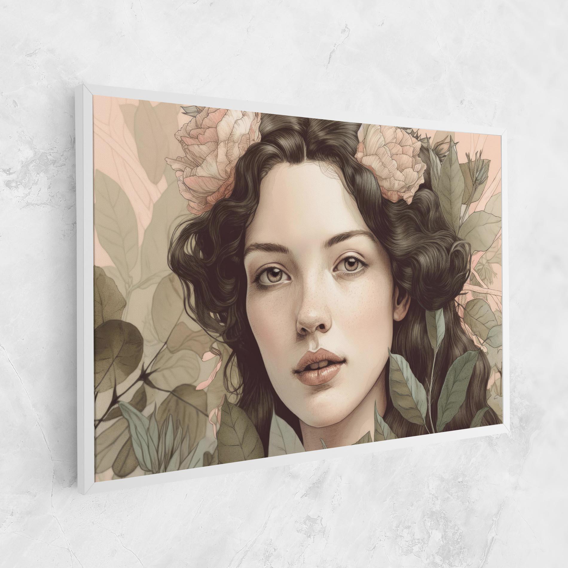 Leinwandbild Beautiful Vintage Portrait mockup 1