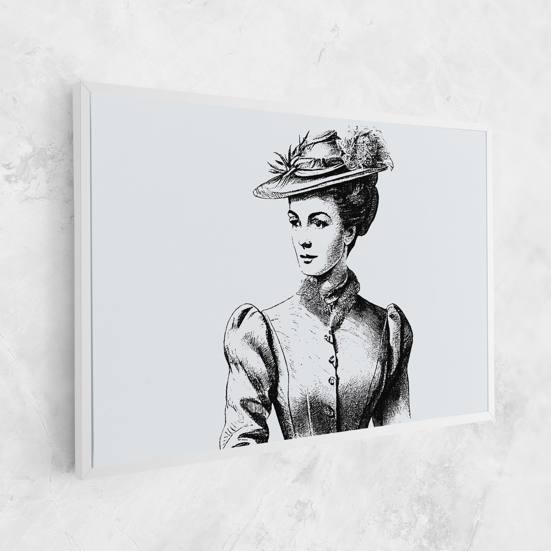 Leinwandbild Noble Lady Hat mockup 1