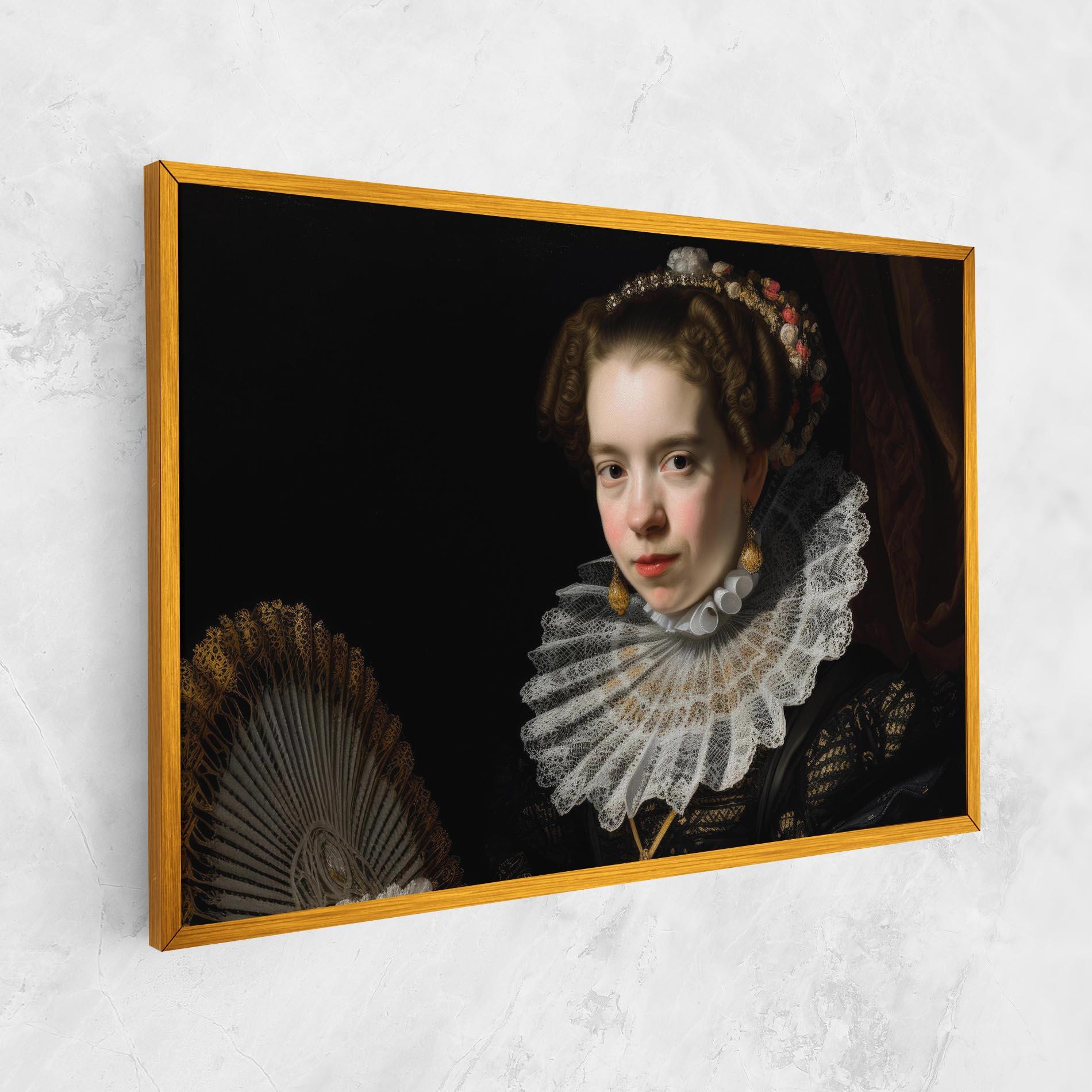 Leinwandbild Baroque Lady Portrait mockup 1