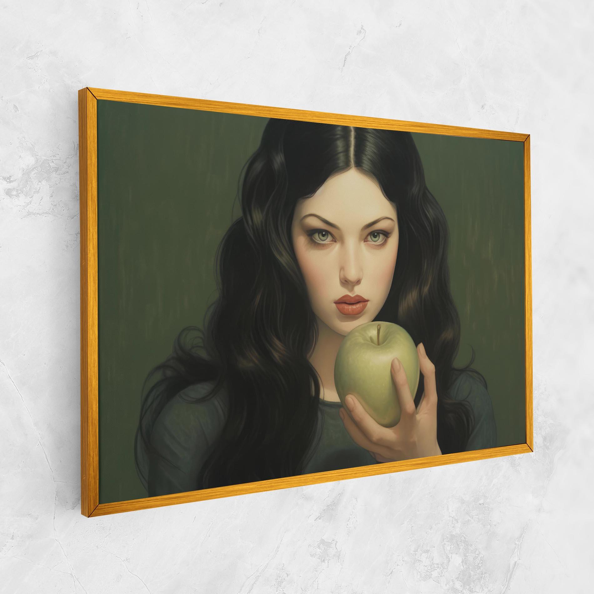 Leinwandbild Green Apple Painting mockup 1