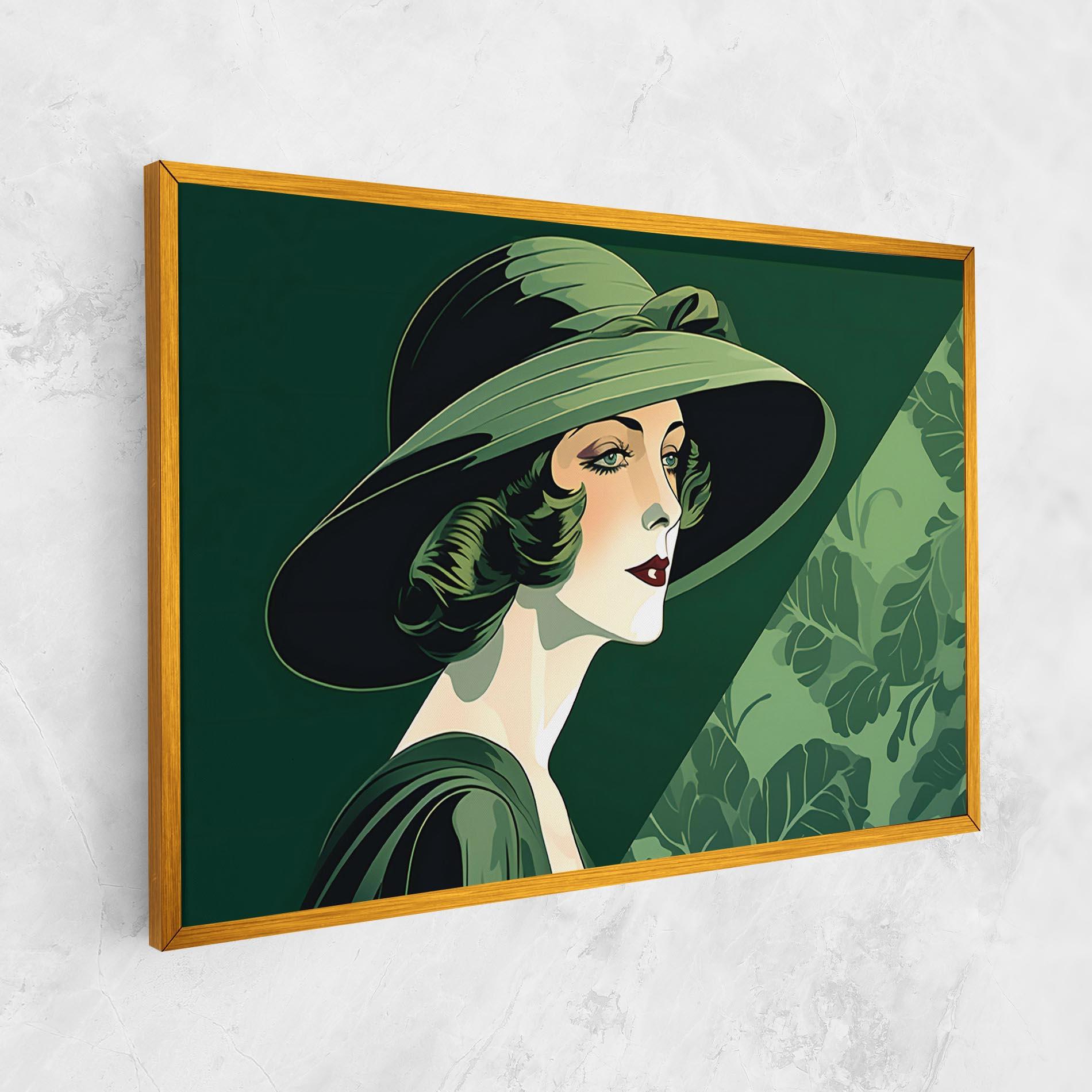 Leinwandbild Green Woman Painting mockup 1