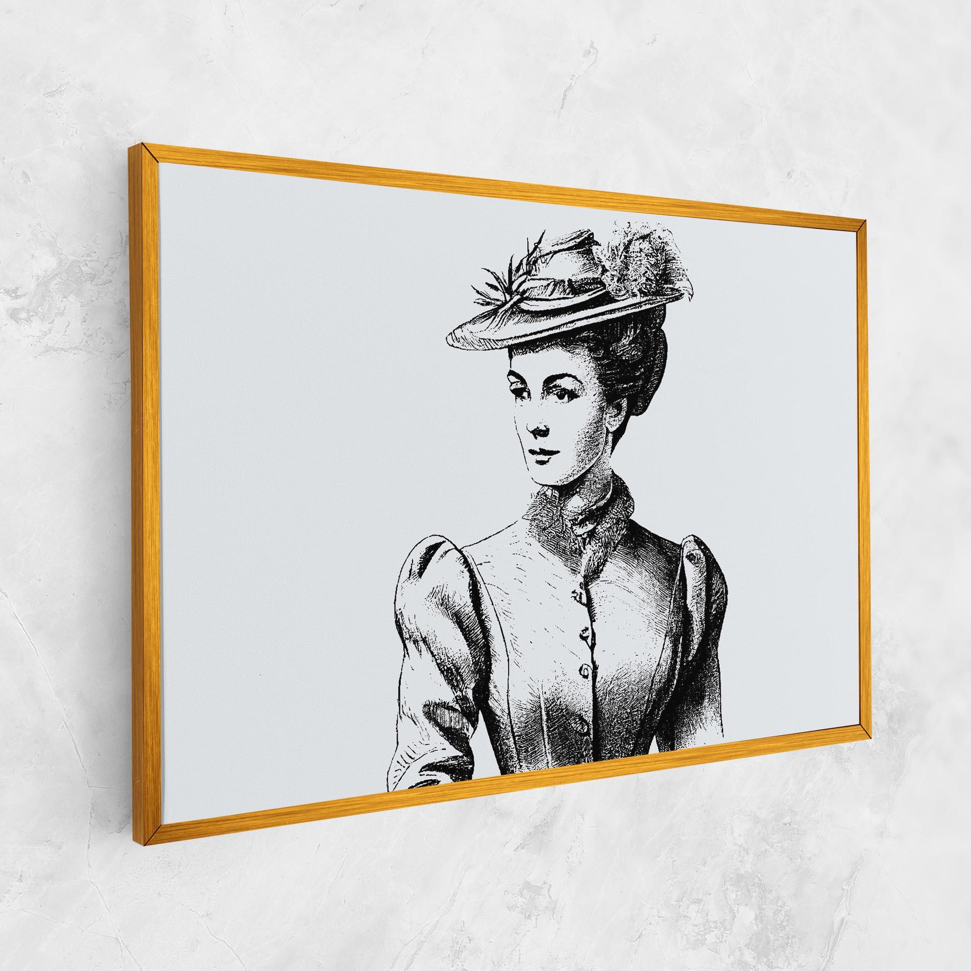 Leinwandbild Noble Lady Hat mockup 1